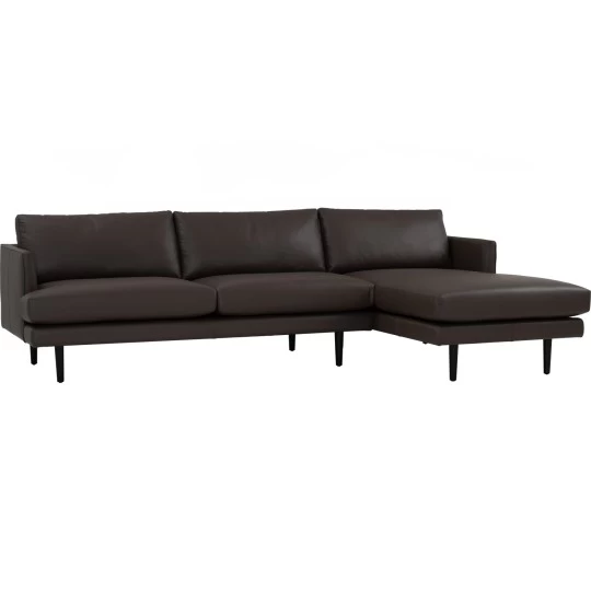 L-Shaped Sofa, Dark Chestnut