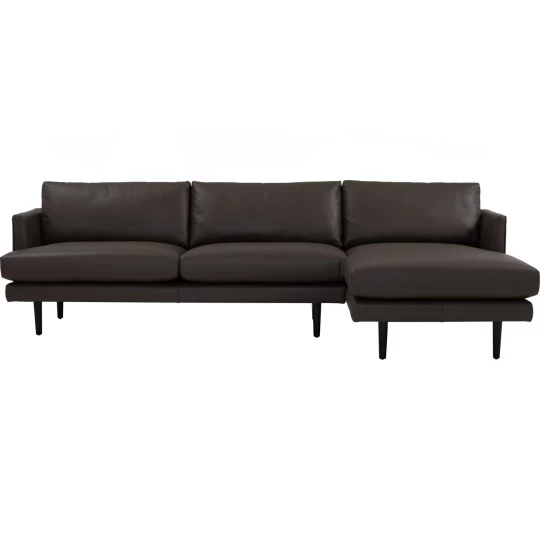 L-Shaped Sofa, Dark Chestnut