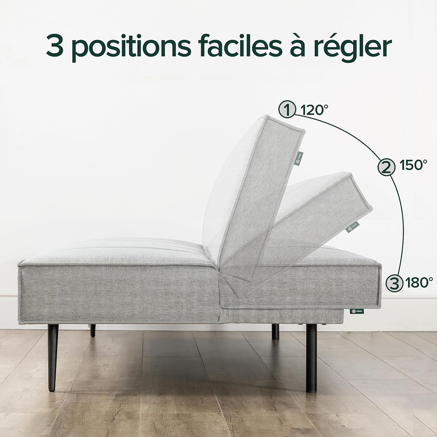 Zinus Quinn Clic Clac Sofa Bed - 2-in-1 Folding Sofa Bed - Suitable for Guest Rooms and Small Spaces