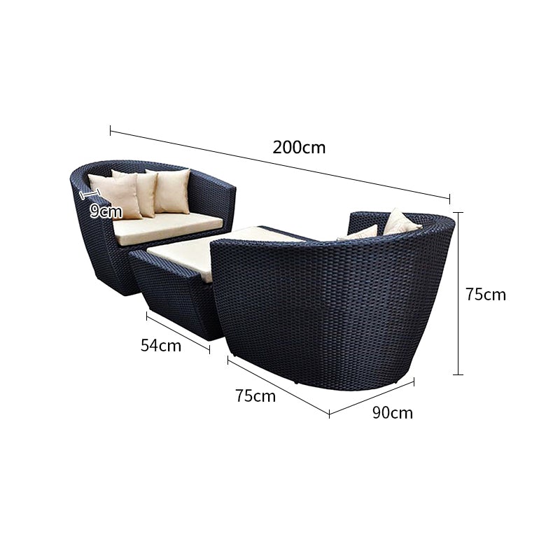 Lounger Outdoor Rattan Sofa Lying Bed Balcony Villa Outdoor PE Rattan Chairs Sets