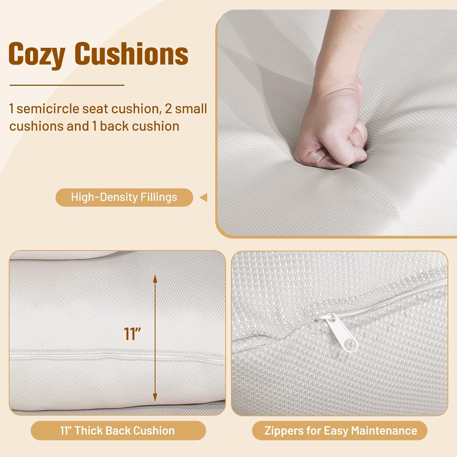 PE Rattan Egg Chair with 4 Padded Cushions, 180KG Load Capacity, Relaxing Chair with Metal Frame, Suitable for Living Room, Garden, Terrace, Patio, 110X82X145 CM