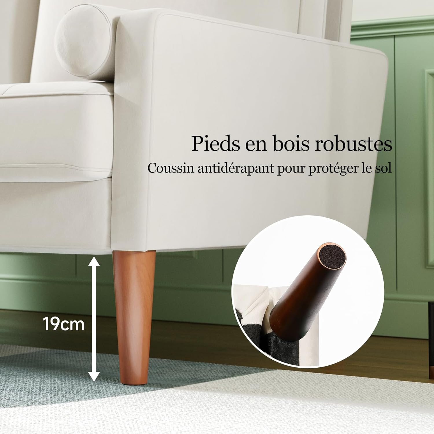 Vesgantti Small 2 Seater Sofa, 121cm Velvet Sofa with Spring Cushion, Mini Bedroom with Armrests, Modern Living Room Loveseat, Fixed 2 Seater Loveseat