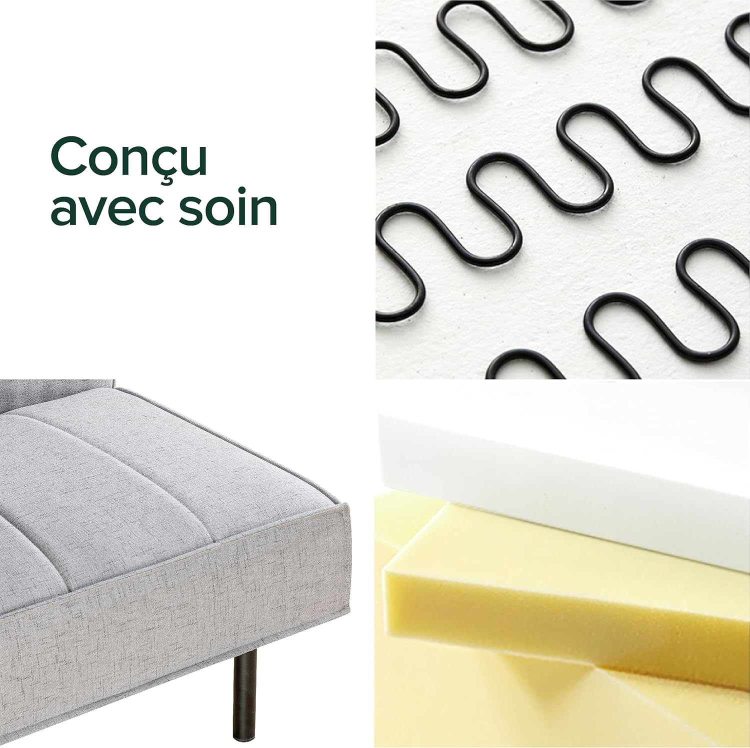 Zinus Quinn Clic Clac Sofa Bed - 2-in-1 Folding Sofa Bed - Suitable for Guest Rooms and Small Spaces