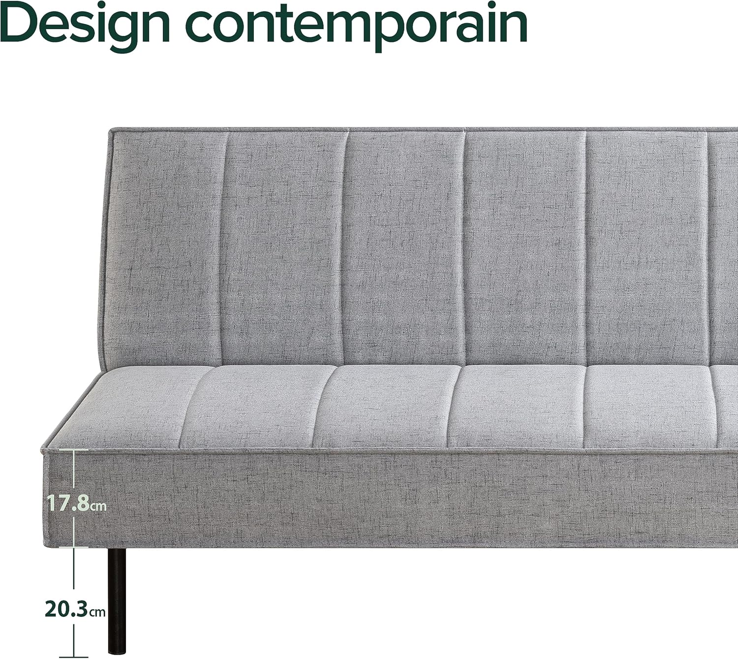 Zinus Quinn Clic Clac Sofa Bed - 2-in-1 Folding Sofa Bed - Suitable for Guest Rooms and Small Spaces