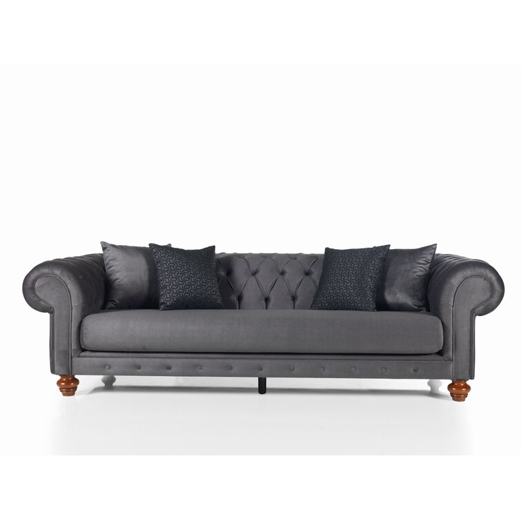 Pritt 96.1” Rolled Arm Chesterfield Sofa