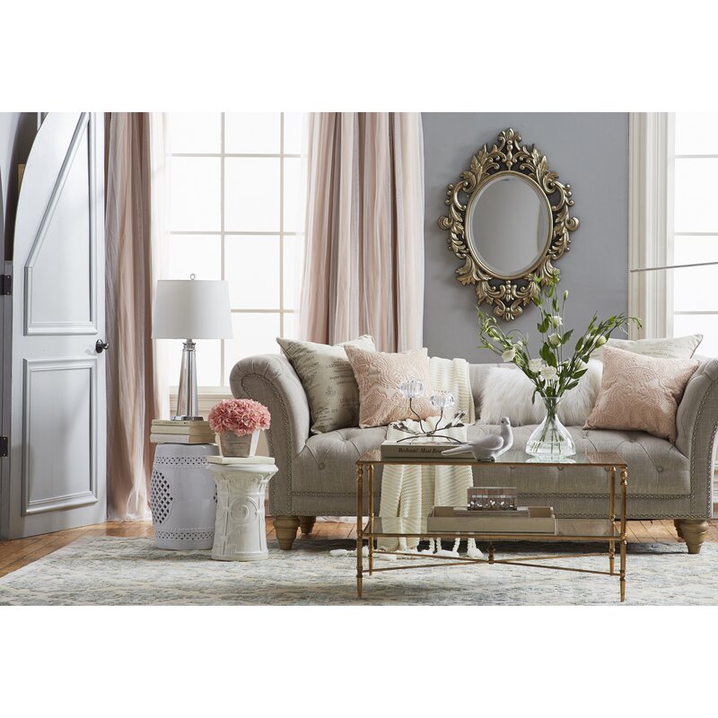 Haley 90.1” Rolled Arm Chesterfield Sofa