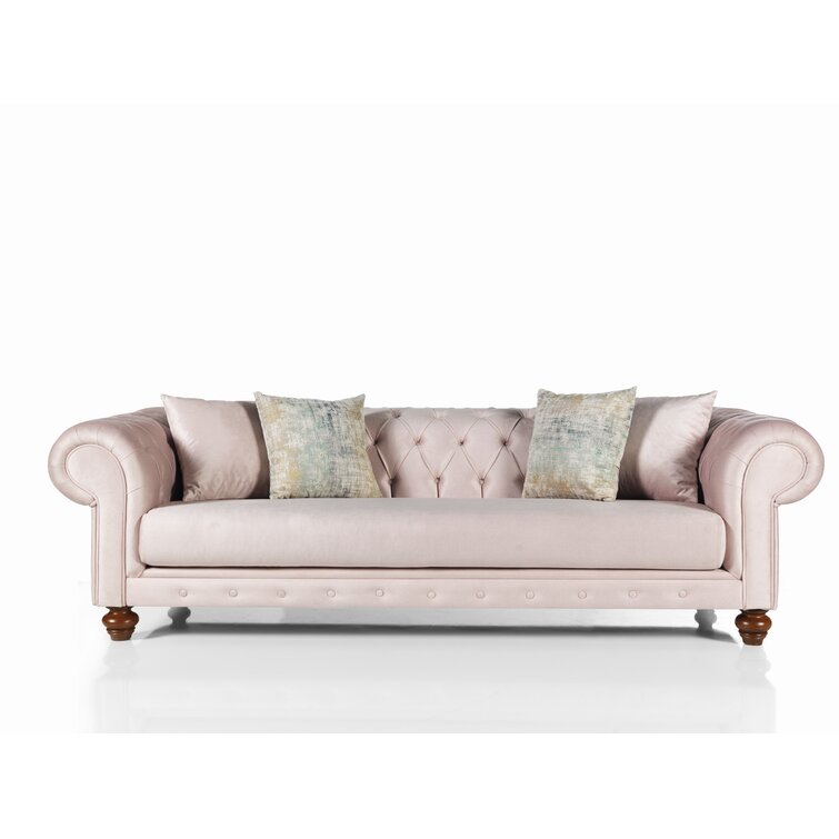 Pritt 96.1” Rolled Arm Chesterfield Sofa