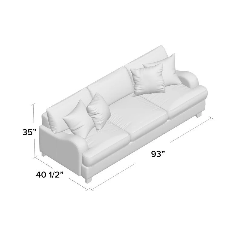 Rosalie 93 Recessed Arm Sofa