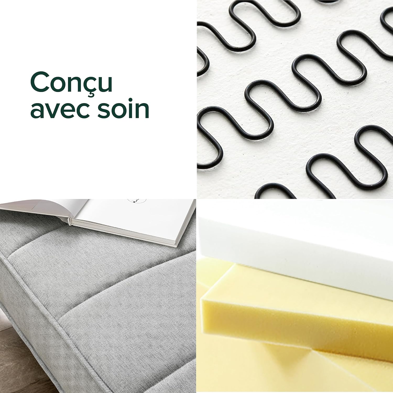 Zinus Quinn Clic Clac Sofa Bed - 2-in-1 Folding Sofa Bed - Suitable for Guest Rooms and Small Spaces