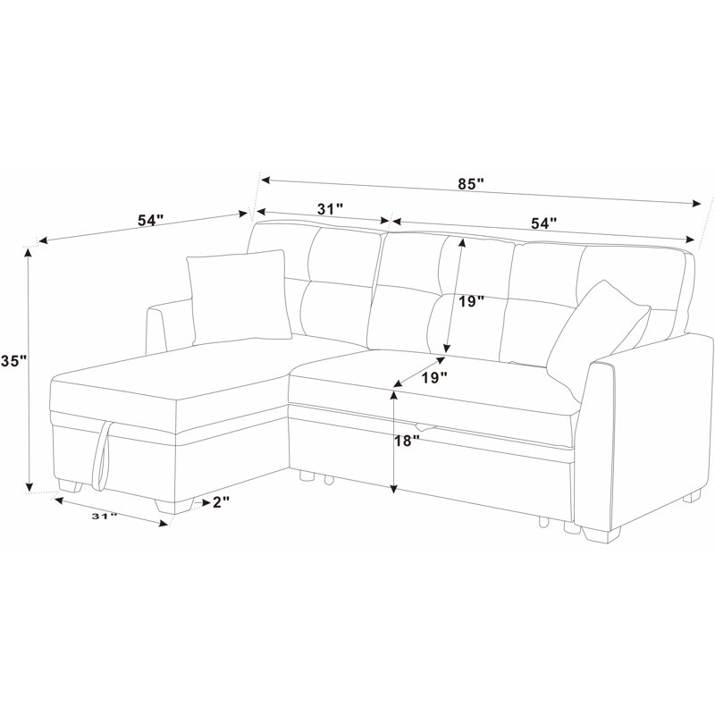 Barrientez 85'' Upholstered Sleeper Sofa