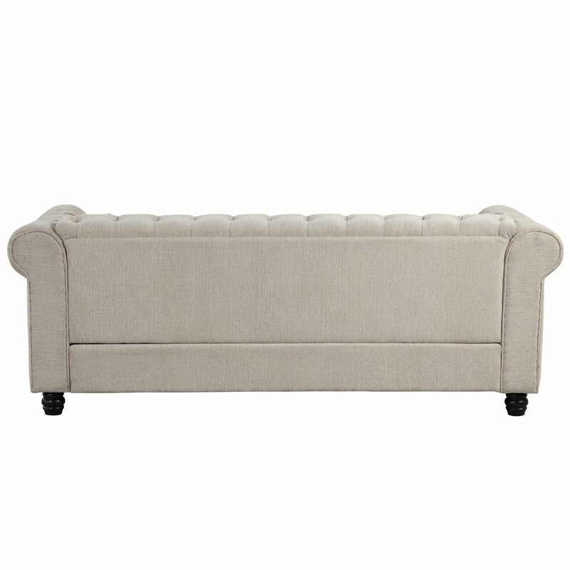 Gilles 82” Rolled Arm Chesterfield Sofa