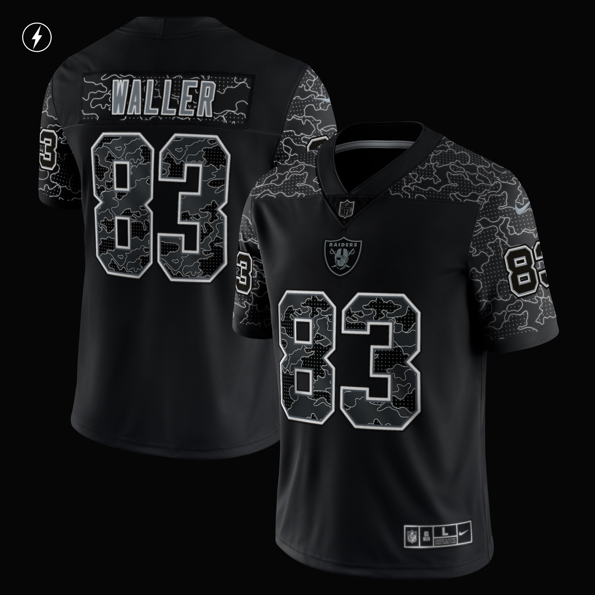 Darren Waller Las Vegas RaidersRFLCTV Limited Jersey - Black