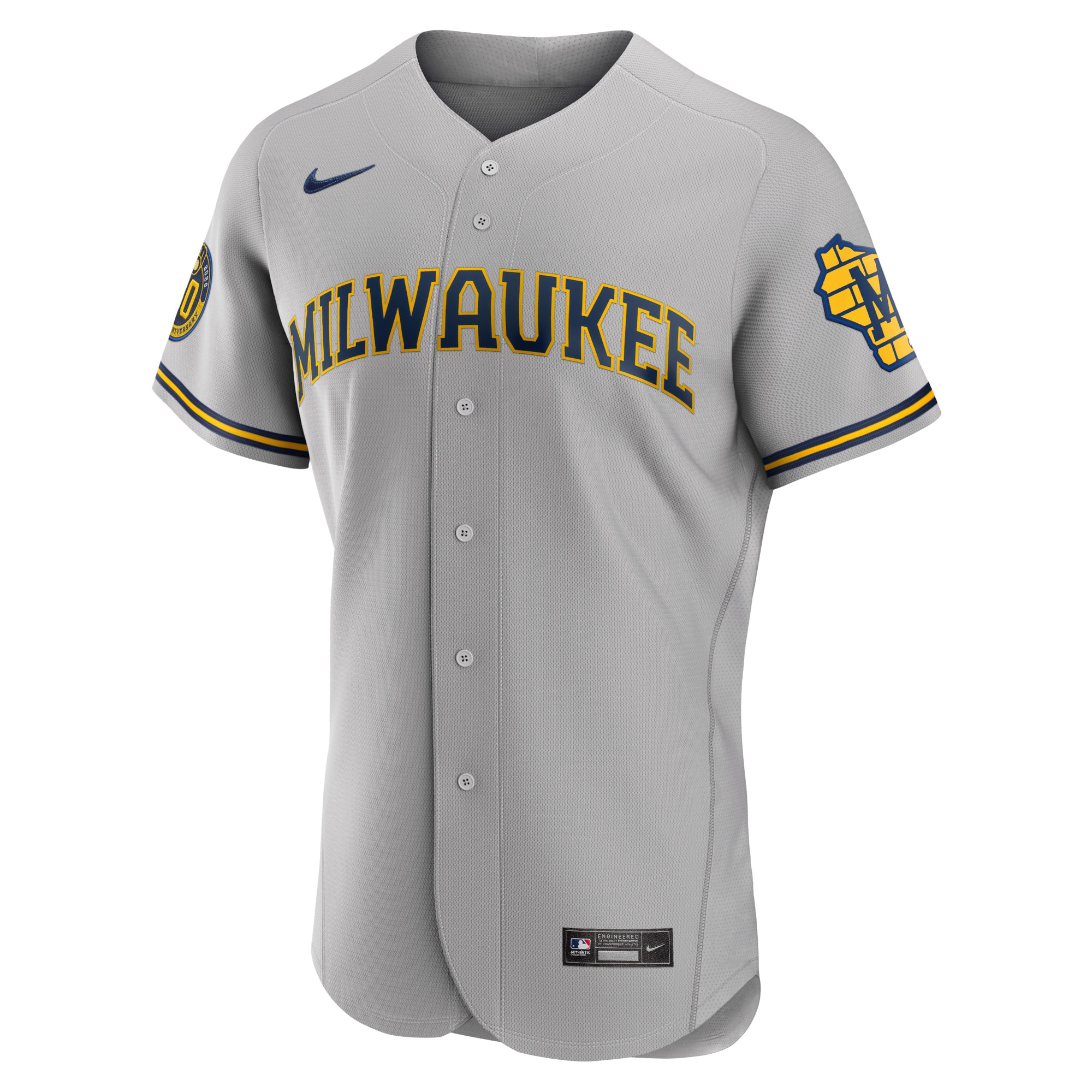 Christian Yelich Milwaukee BrewersRoad Authentic Player Jersey - Gray