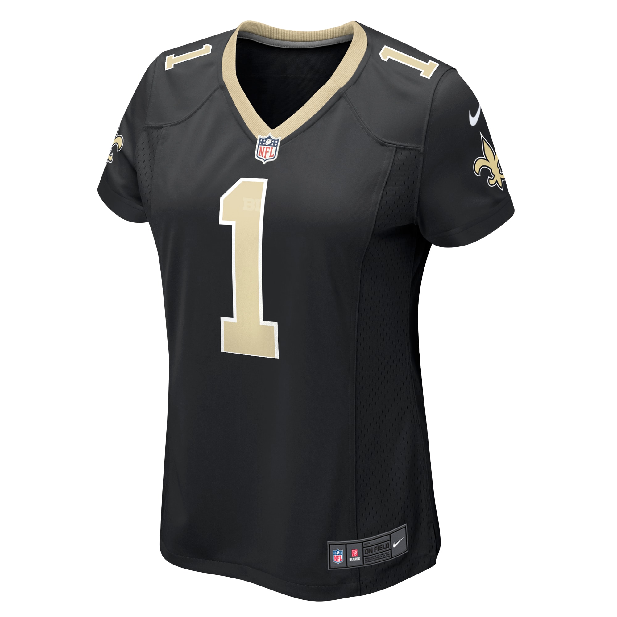Number 1 Mom New Orleans Saints Women's Game Jersey - Black