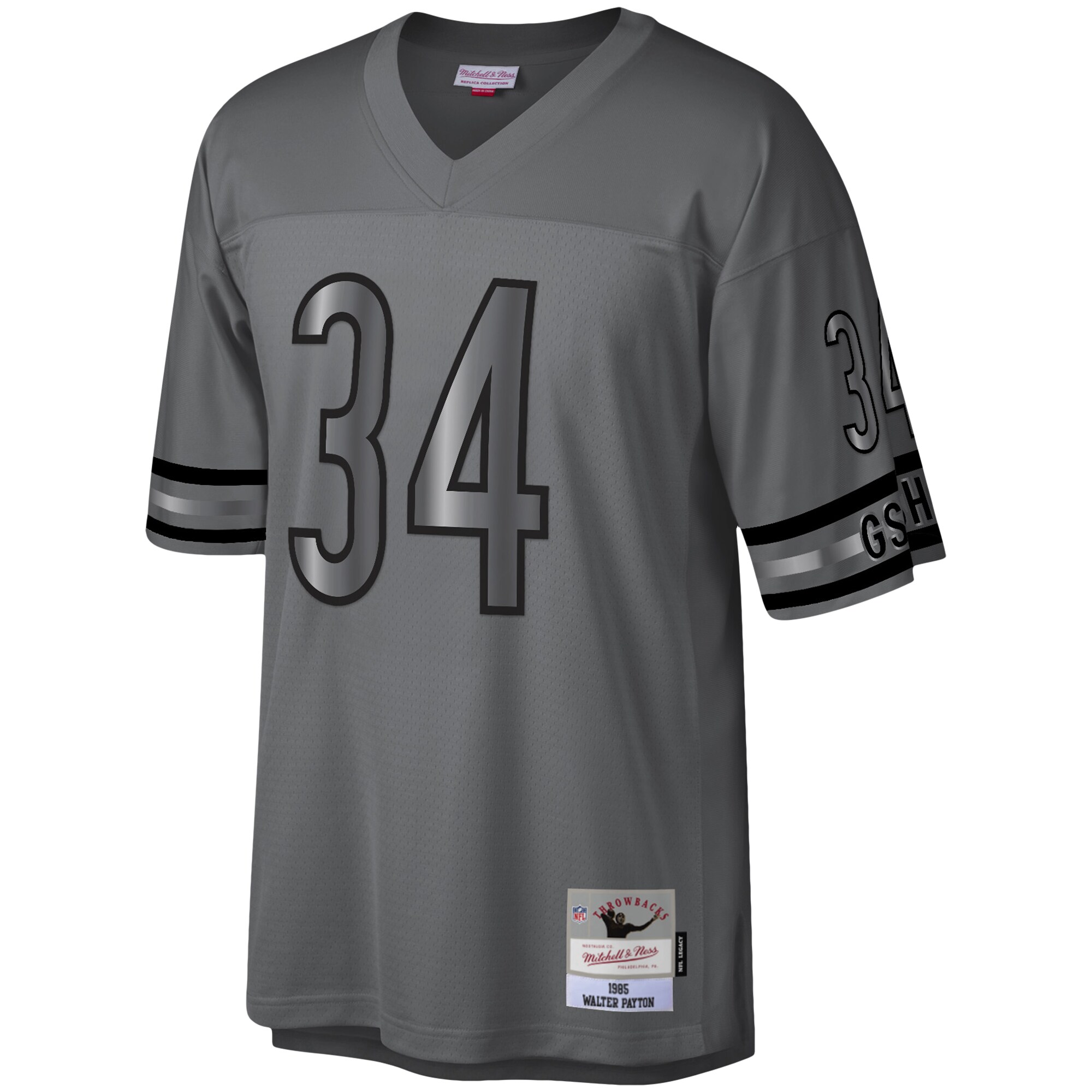 Walter Payton Chicago Bears Mitchell & Ness 1985 Retired Player Metal Legacy Jersey - Charcoal