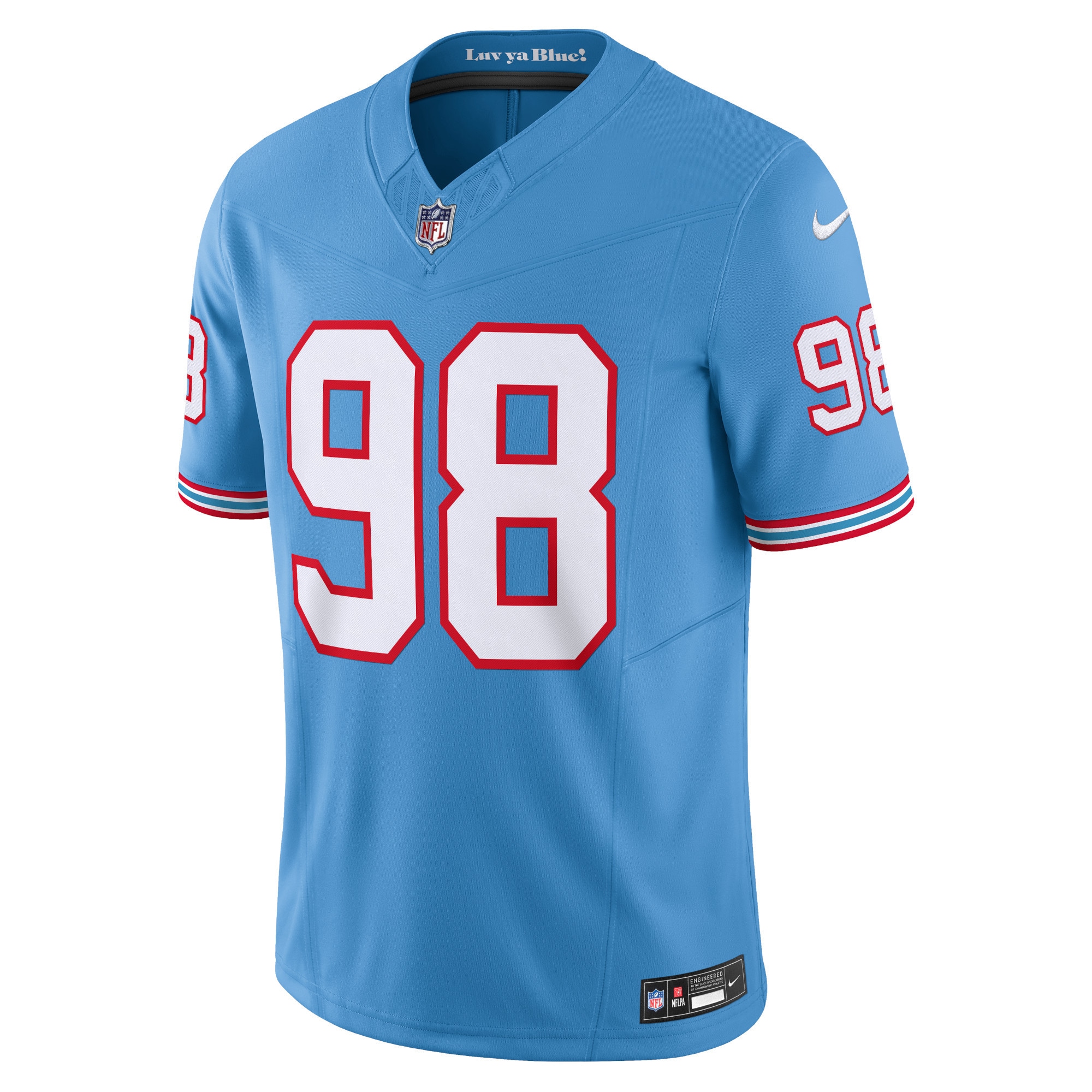 Jeffery Simmons Tennessee TitansOilers Throwback Vapor F.U.S.E. Limited Jersey - Light Blue