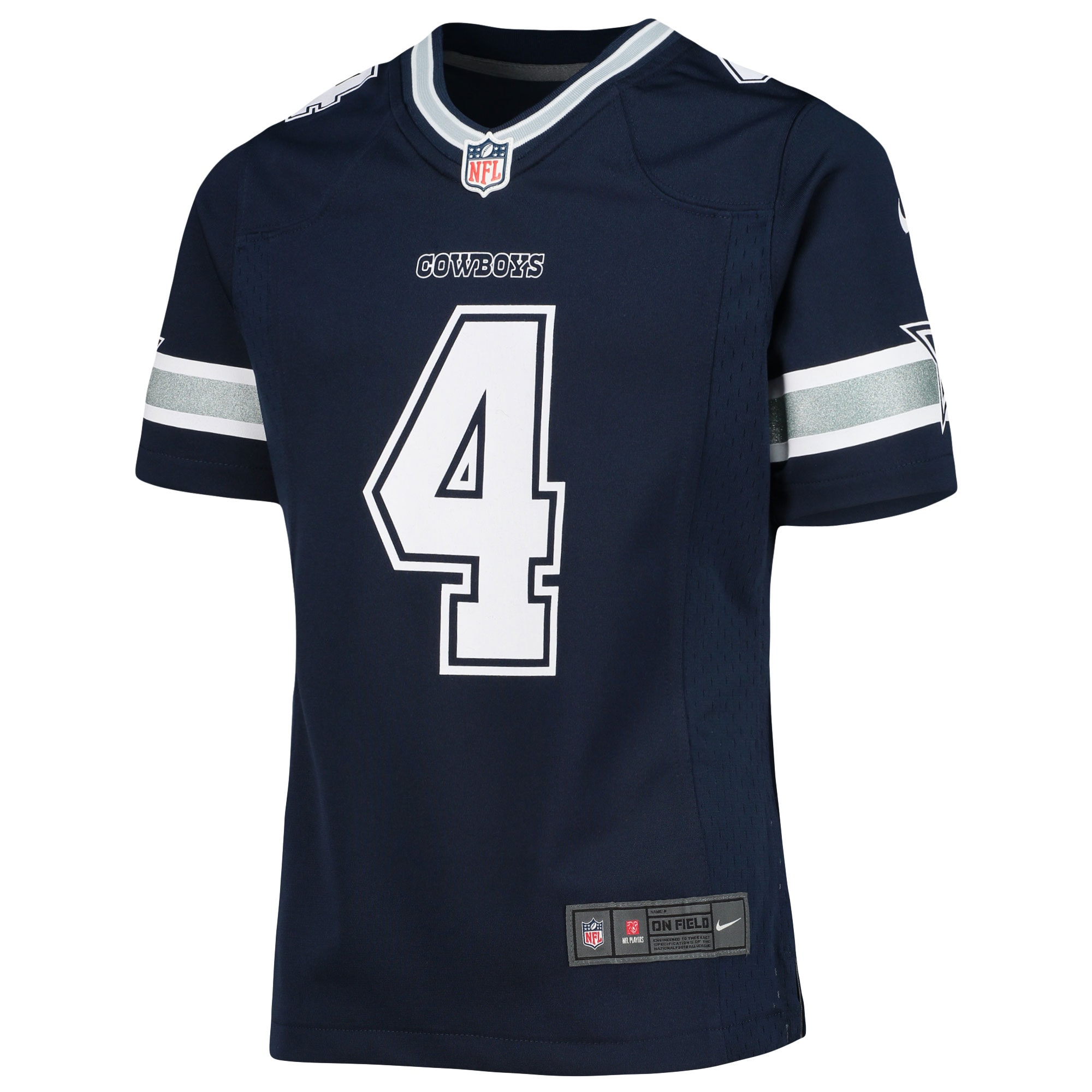 Dak Prescott Dallas CowboysGirls Youth Team Game Jersey - Navy