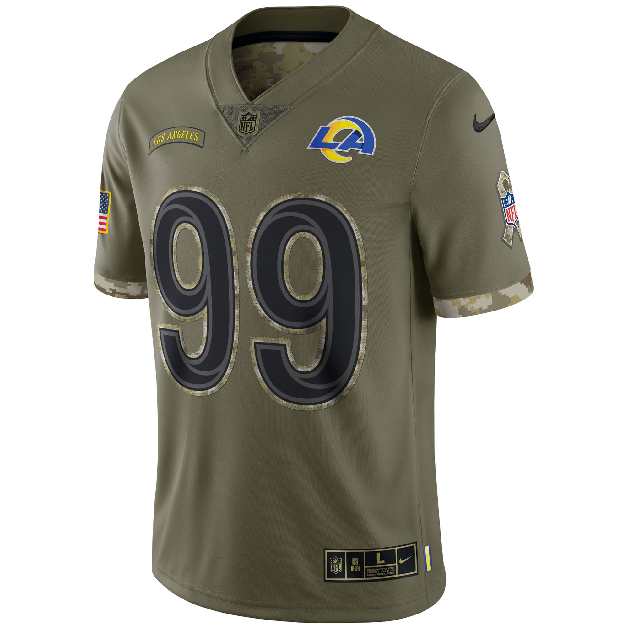 Aaron Donald Los Angeles Rams2022 Salute To Service Limited Jersey - Olive