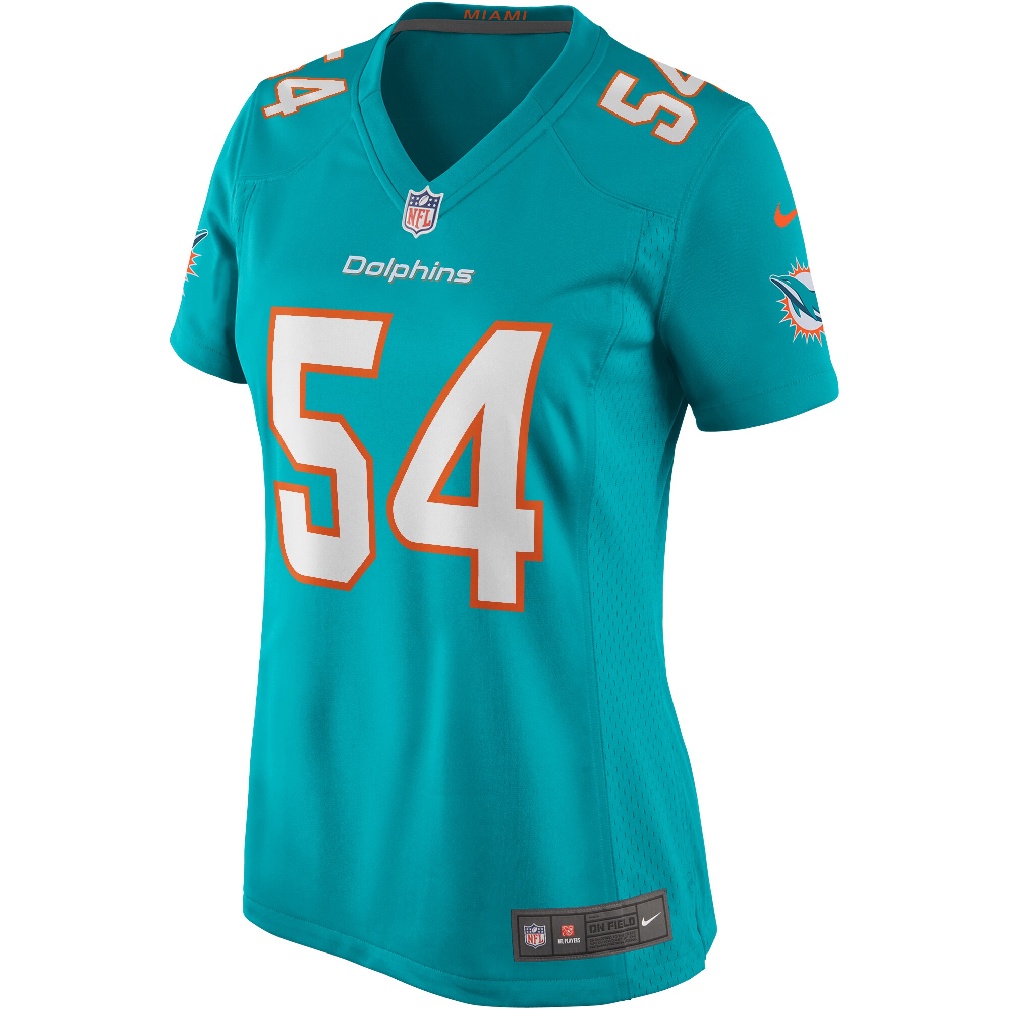 Zach Thomas Miami Dolphins Women's Game Retired Player Jersey - Aqua