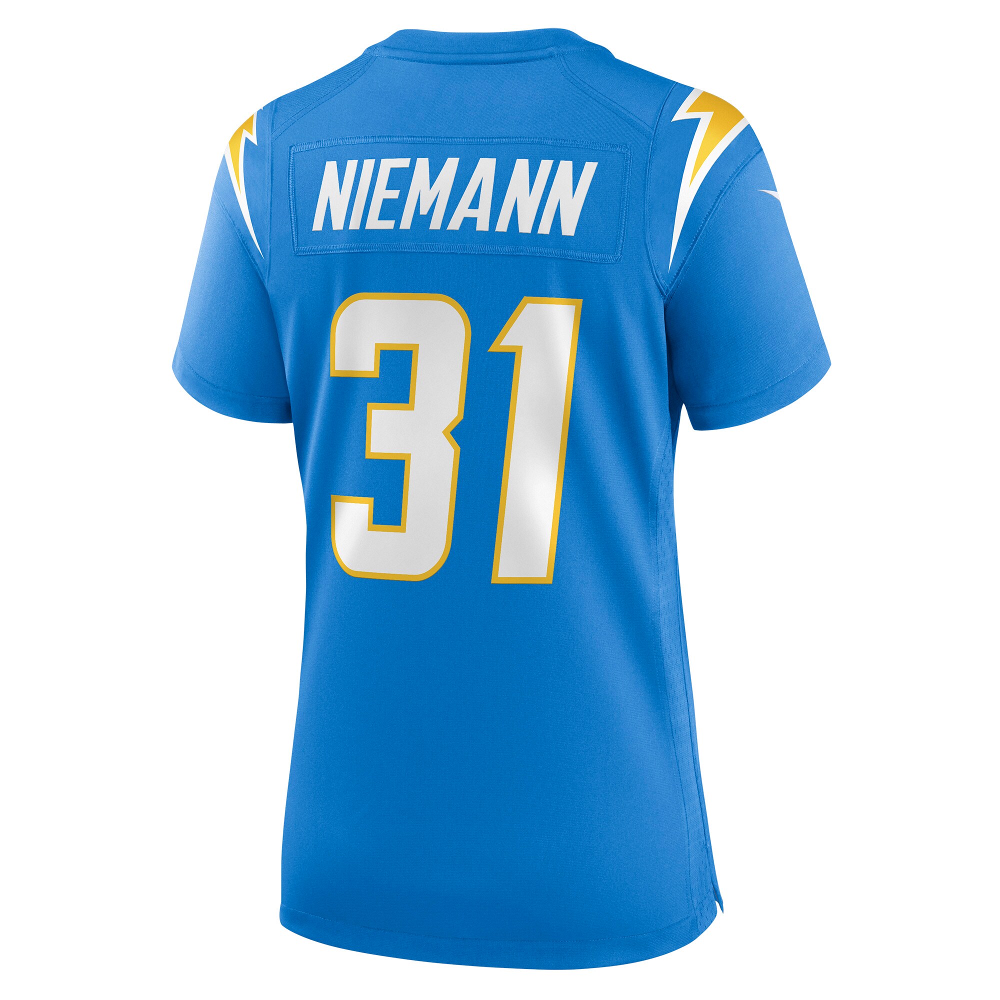 Nick Niemann Los Angeles Chargers Women's Game Player Jersey - Powder Blue