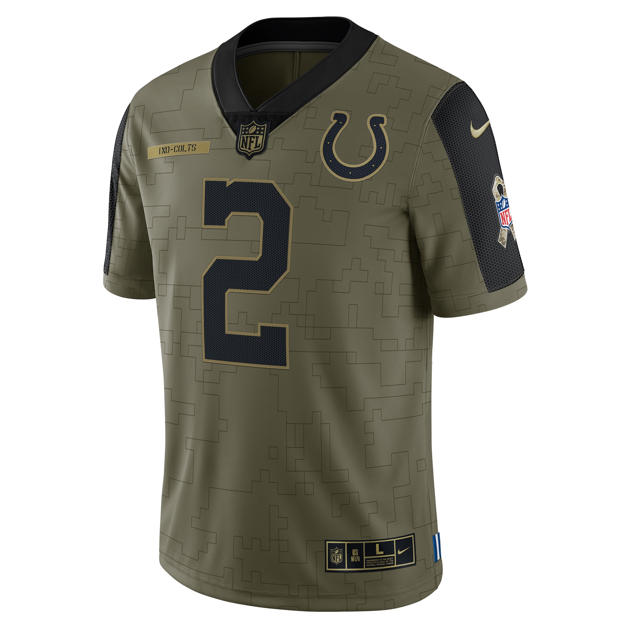 Carson Wentz Indianapolis Colts2021 Salute To Service Limited Player Jersey - Olive