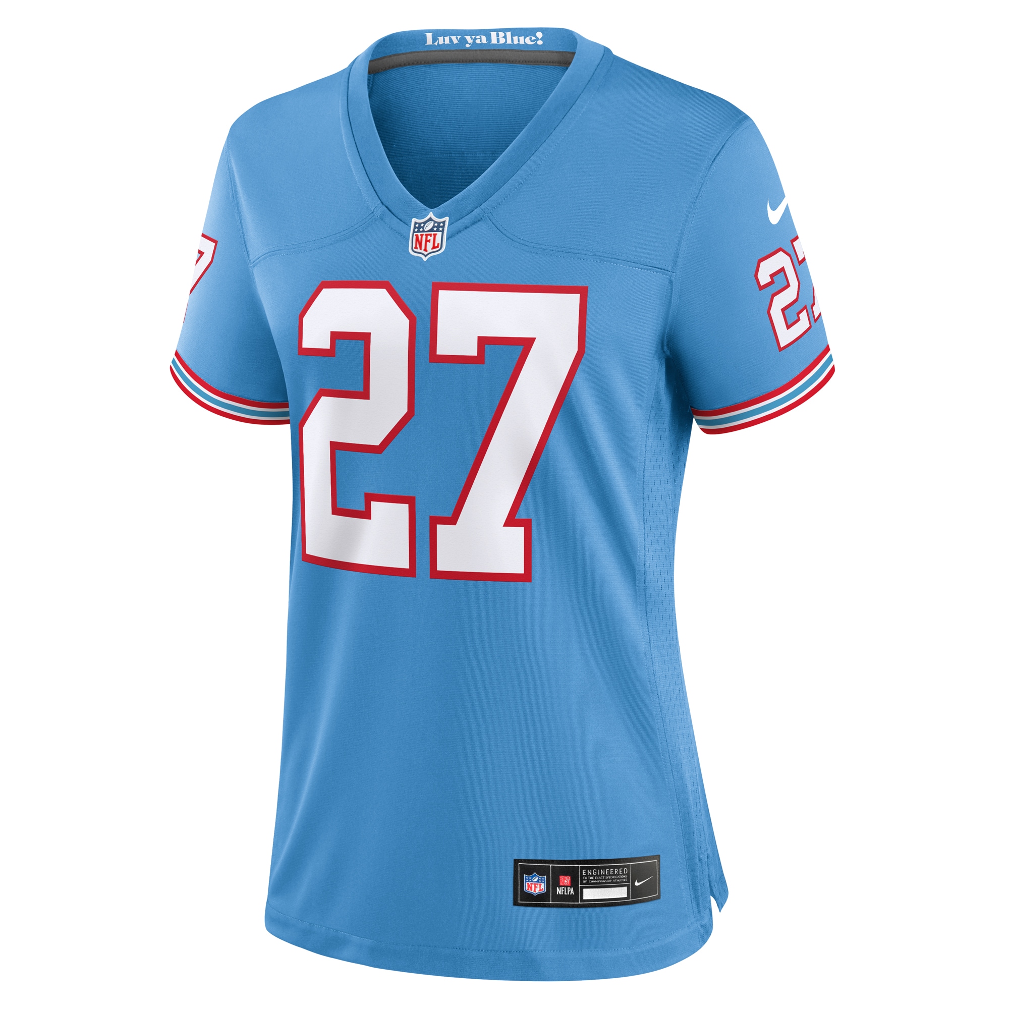 Eddie George Tennessee Titans Women's Oilers Throwback Retired Player Game Jersey - Light Blue