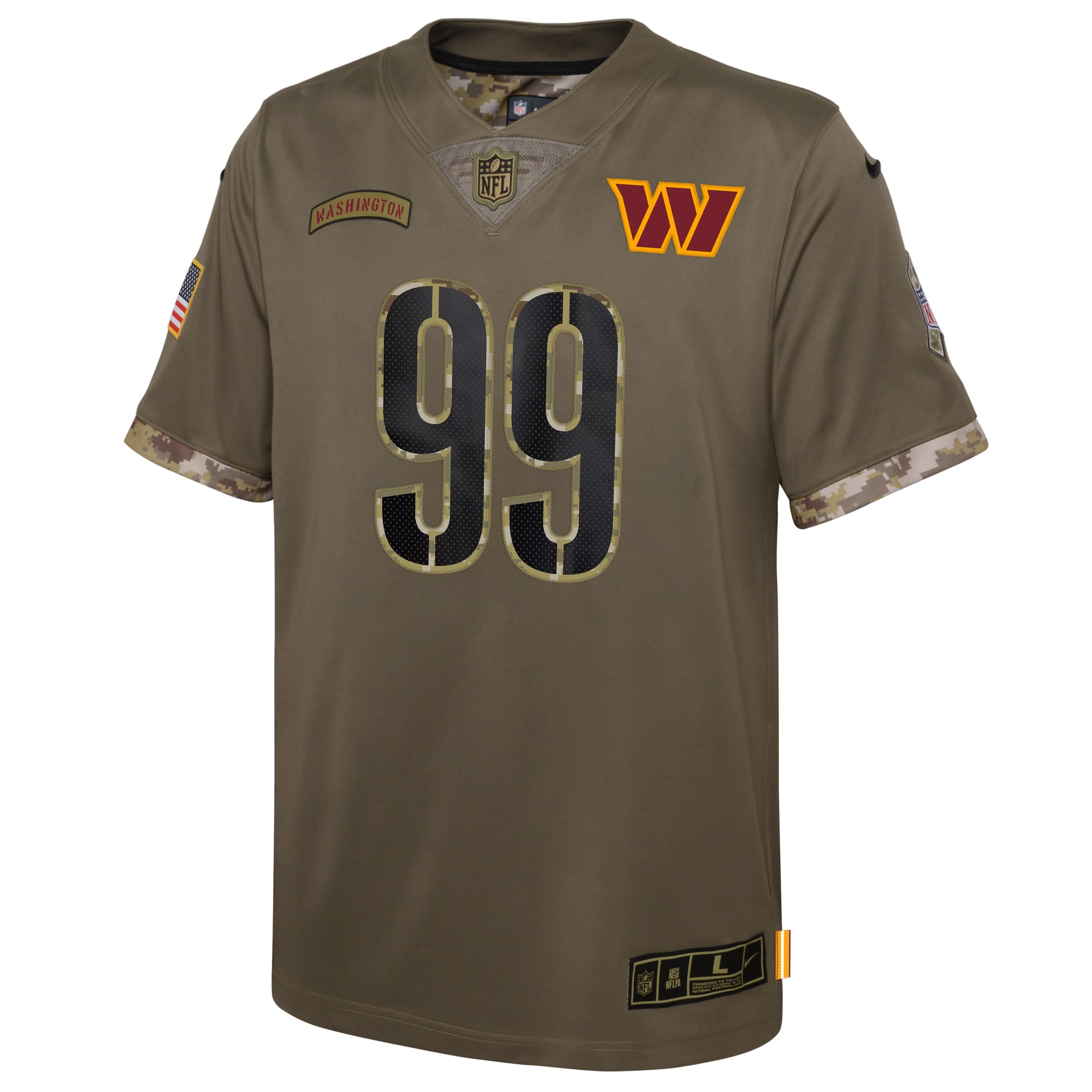 Chase Young Washington CommandersYouth 2022 Salute To Service Player Limited Jersey - Olive