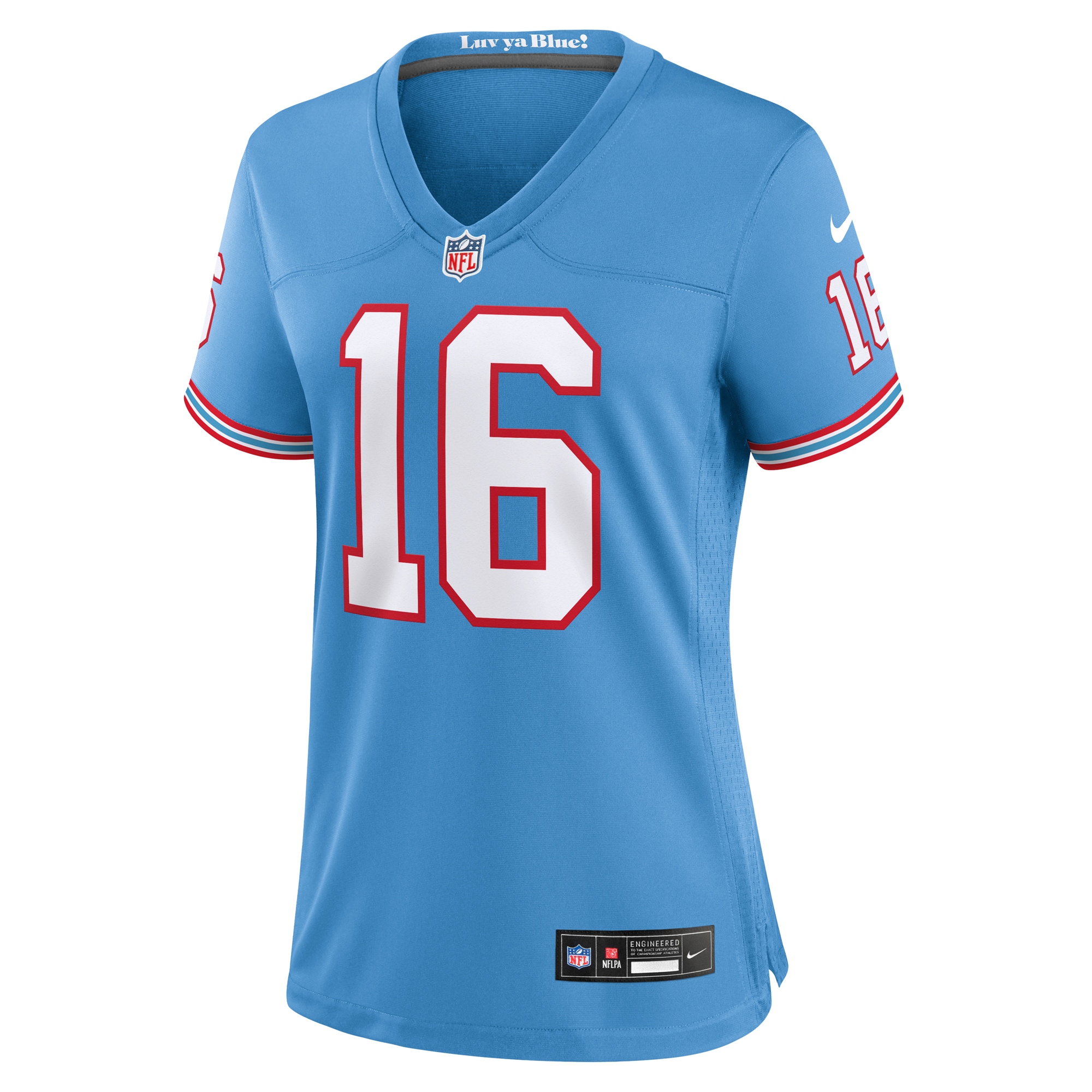 Treylon Burks Tennessee Titans Women's Oilers Throwback Player Game Jersey - Light Blue