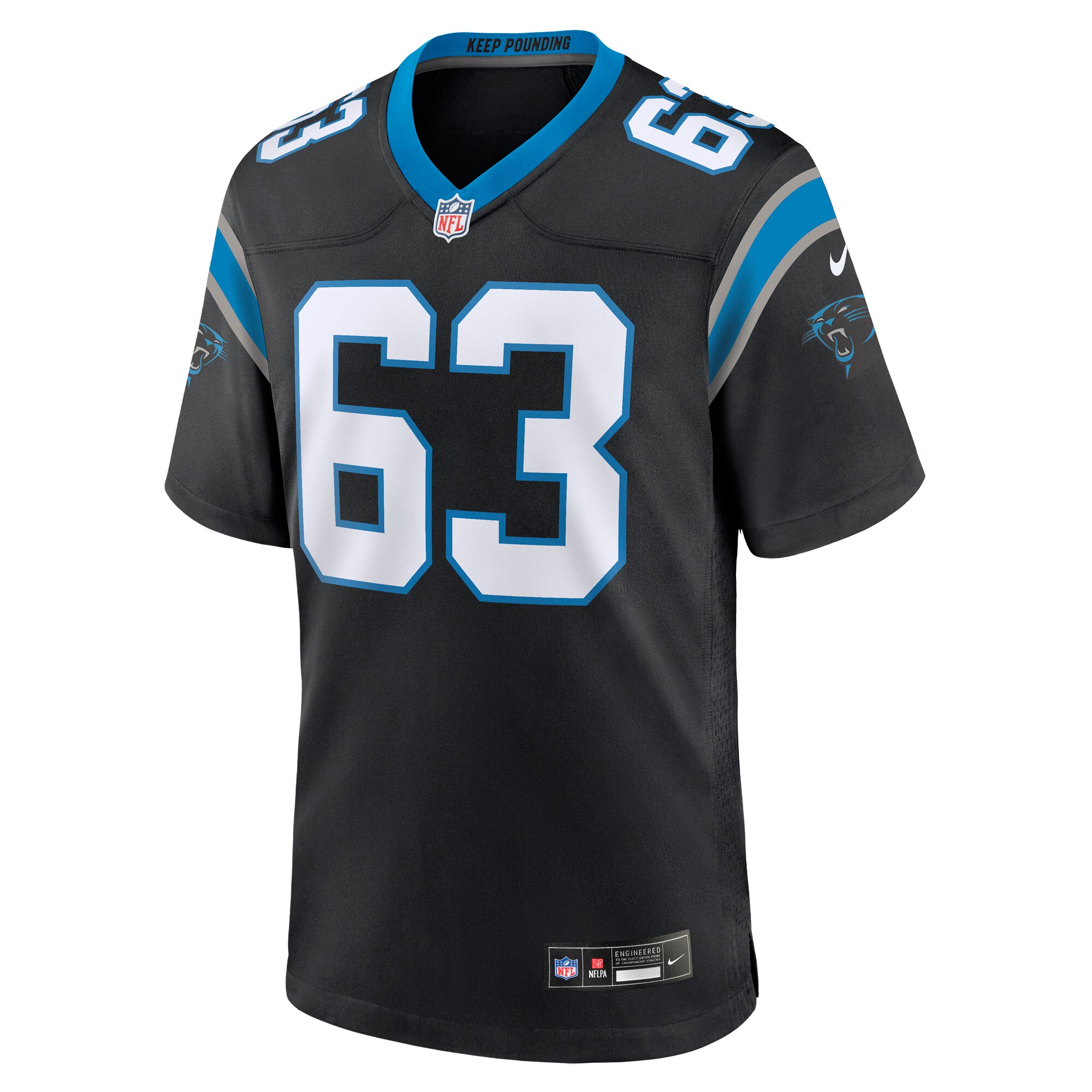 Austin Corbett Carolina PanthersTeam Game Jersey - Black