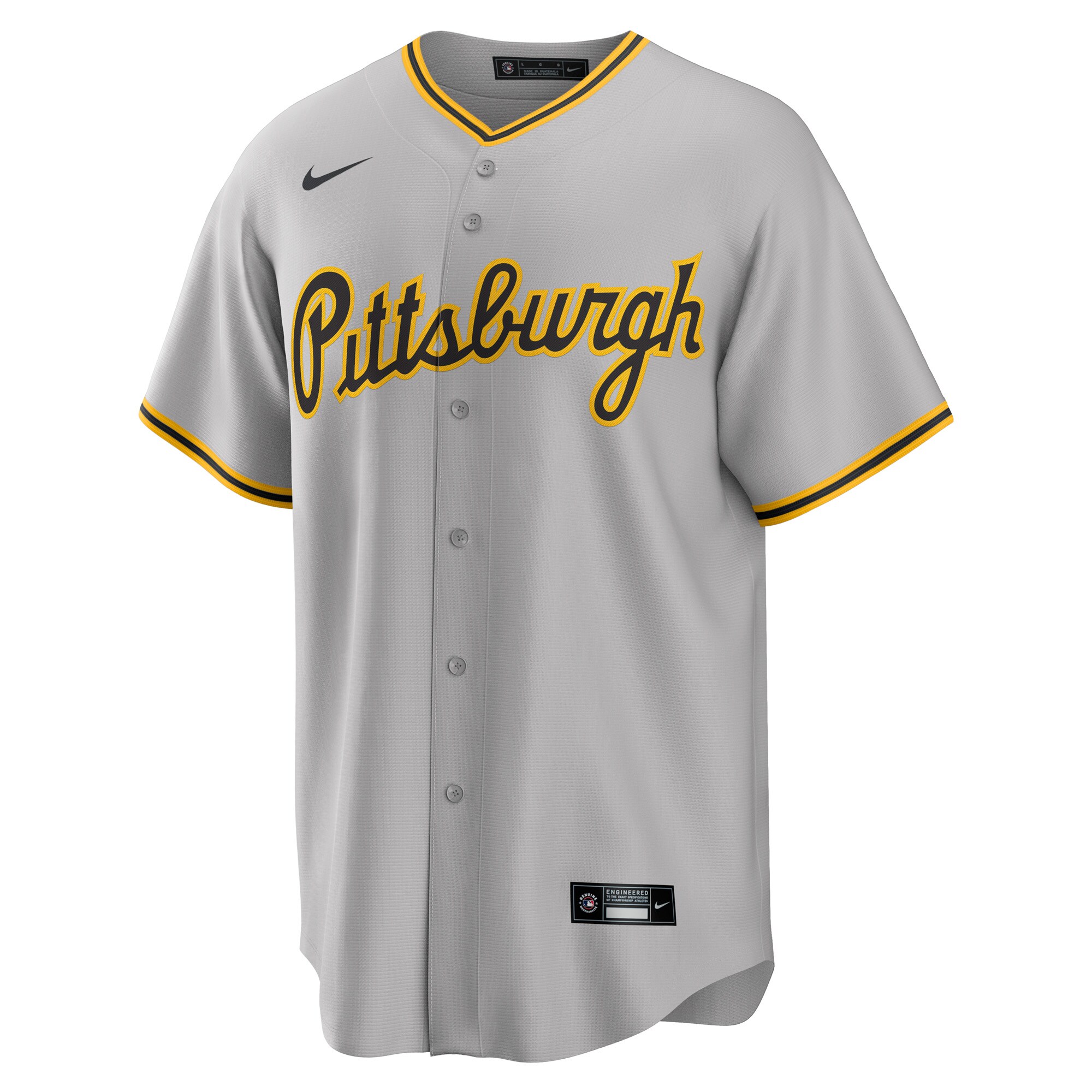 Pittsburgh PiratesRoad Custom Replica Jersey - Gray
