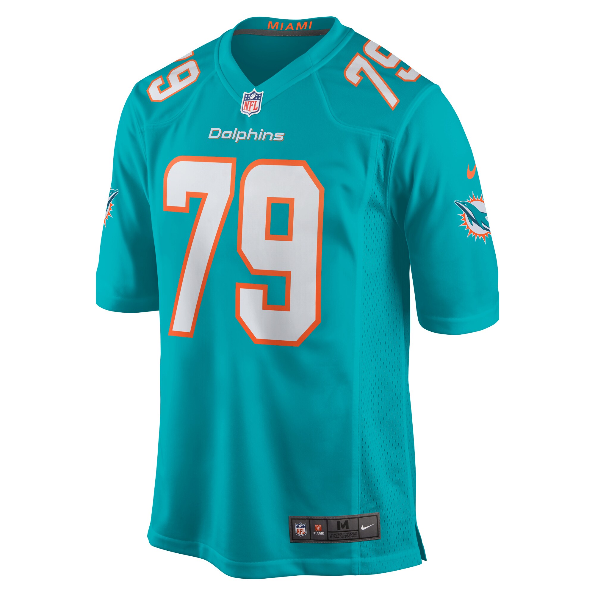 Eric Fisher Miami DolphinsHome Game Player Jersey - Aqua