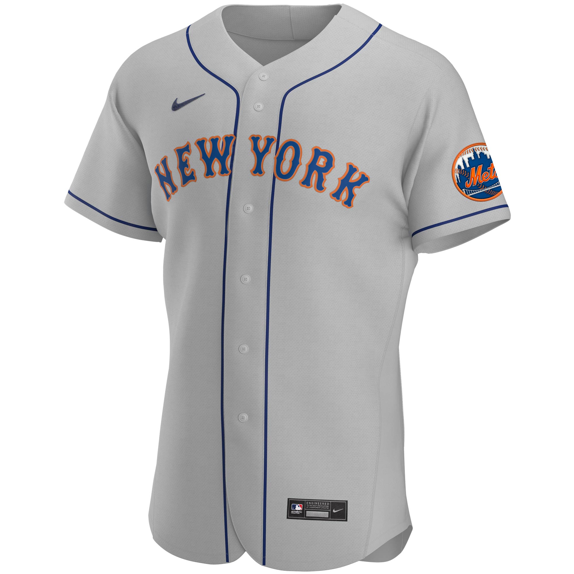 New York MetsRoad Authentic Team Jersey - Gray