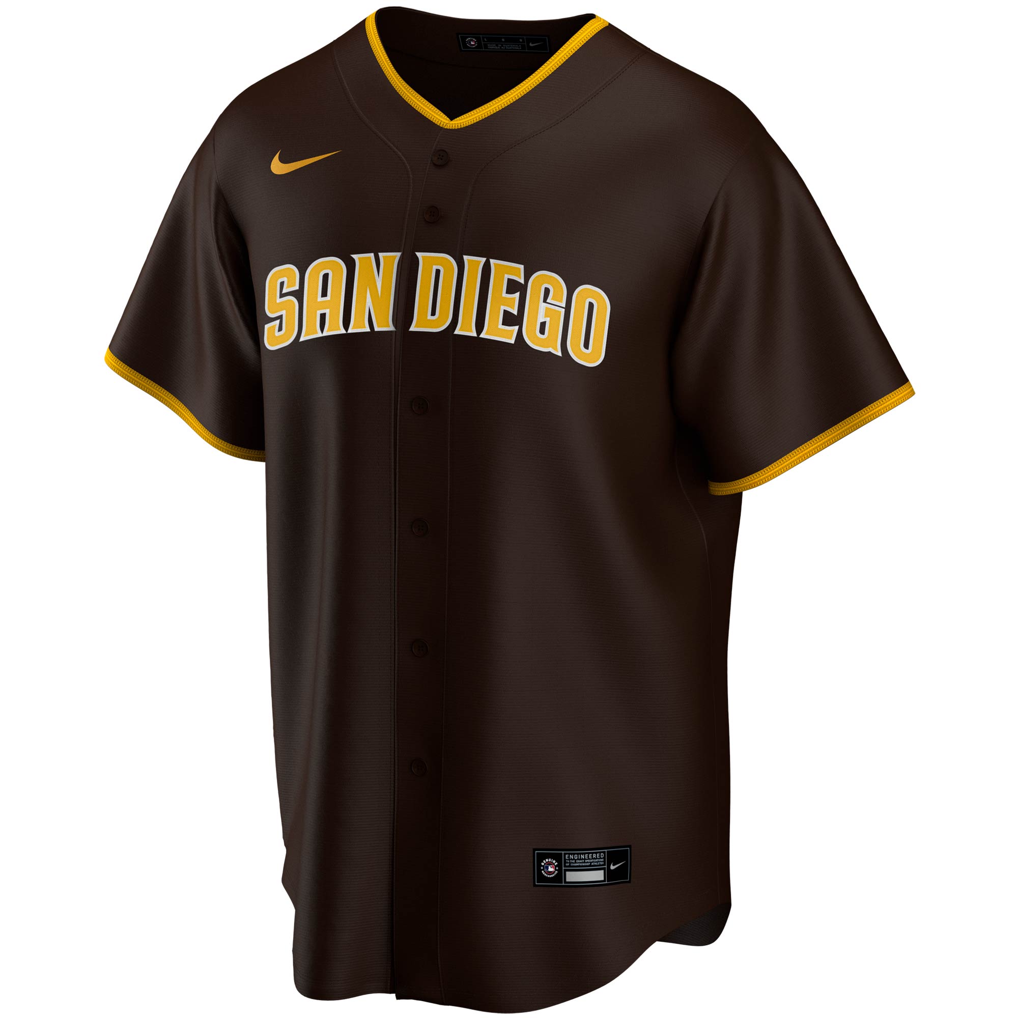 San Diego PadresRoad Replica Team Jersey - Brown