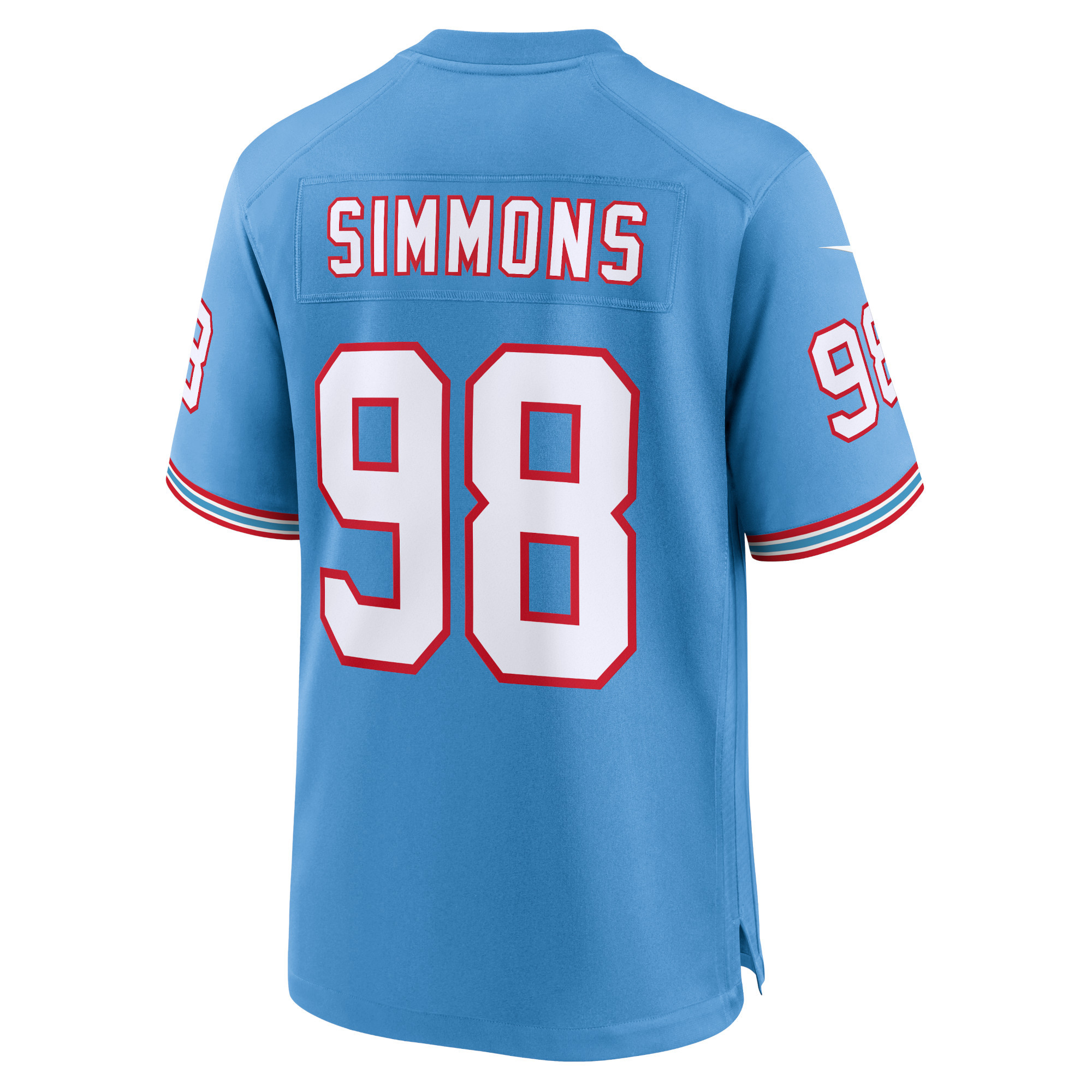 Jeffery Simmons Tennessee TitansOilers Throwback Alternate Game Player Jersey - Light Blue