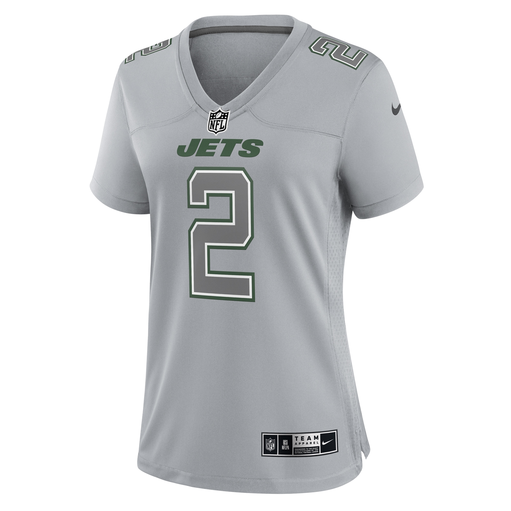 Zach Wilson New York Jets Women's Atmosphere Fashion Game Jersey - Gray