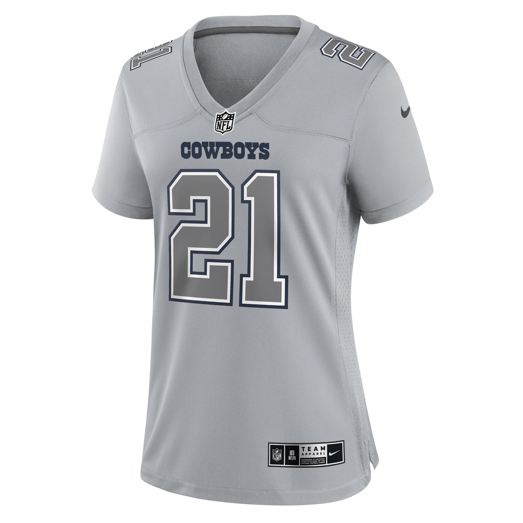 Ezekiel Elliott Dallas Cowboys Women's Atmosphere Fashion Game Jersey - Gray