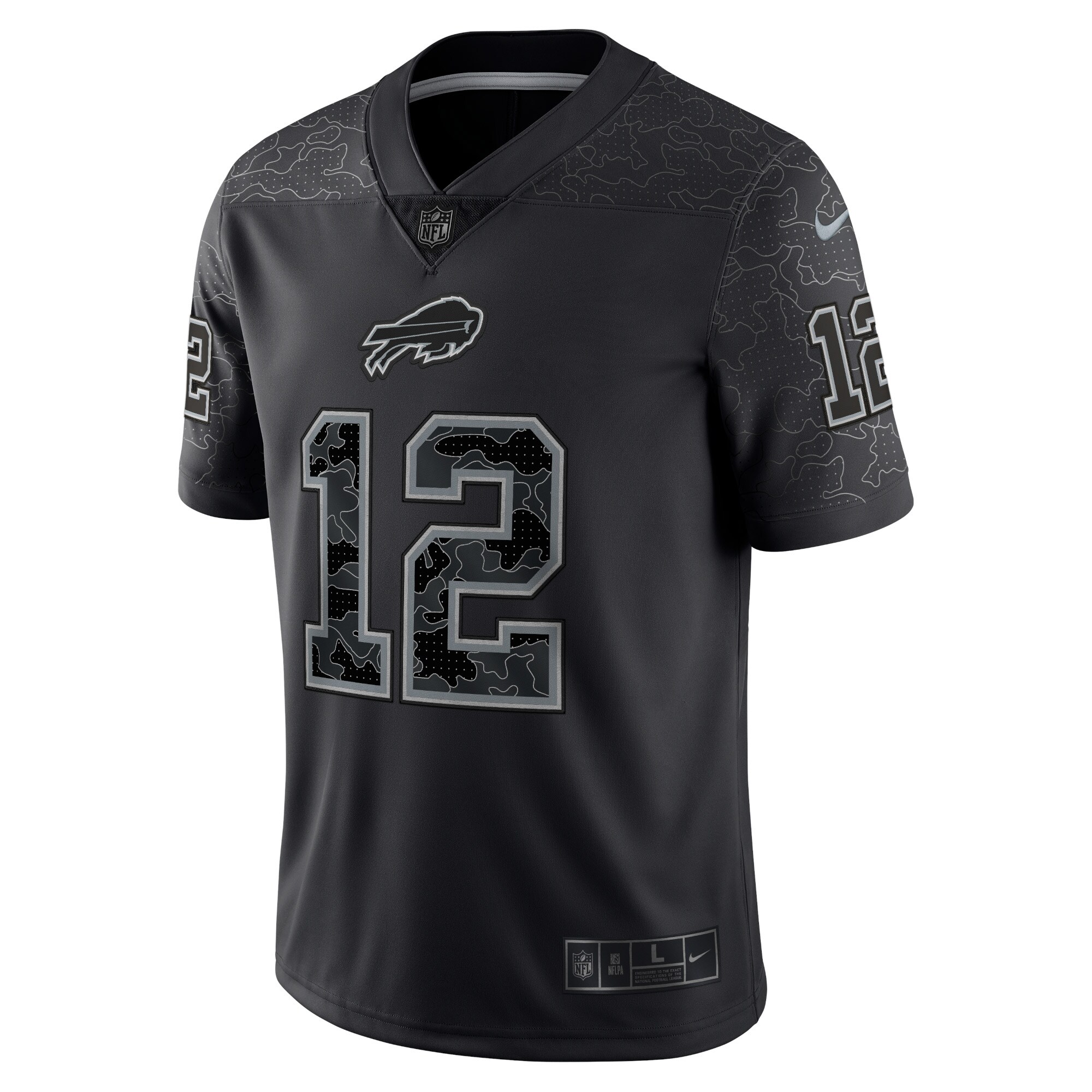 Jim Kelly Buffalo BillsRetired Player RFLCTV Limited Jersey - Black