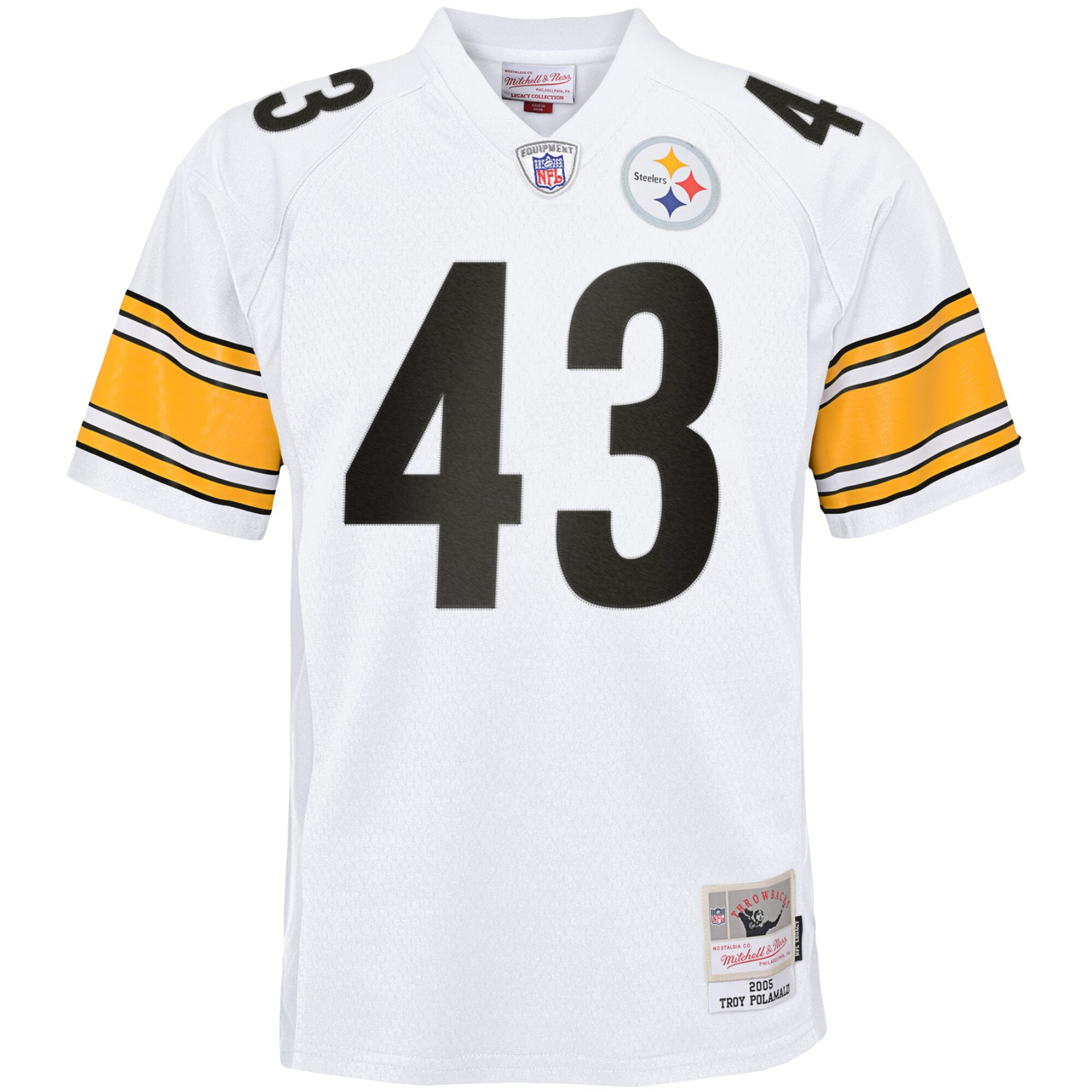 Troy Polamalu Pittsburgh Steelers Mitchell & Ness Youth 2005 Retired Player Legacy Jersey - White