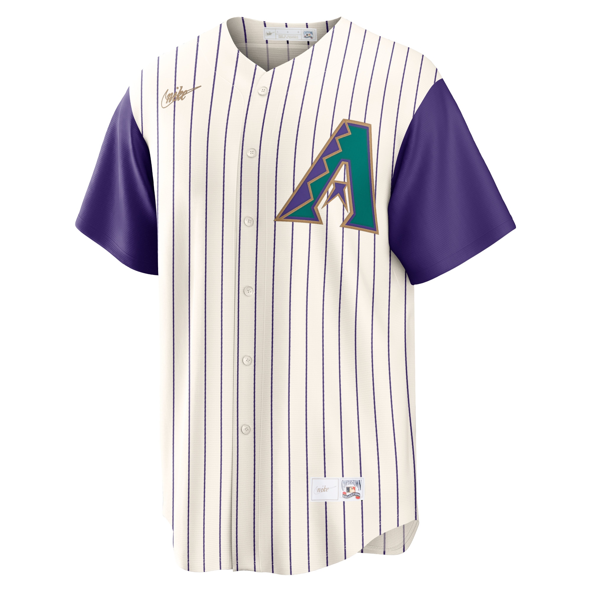 Luis Gonzalez Arizona DiamondbacksAlternate Cooperstown Collection Player Jersey - Cream/Purple