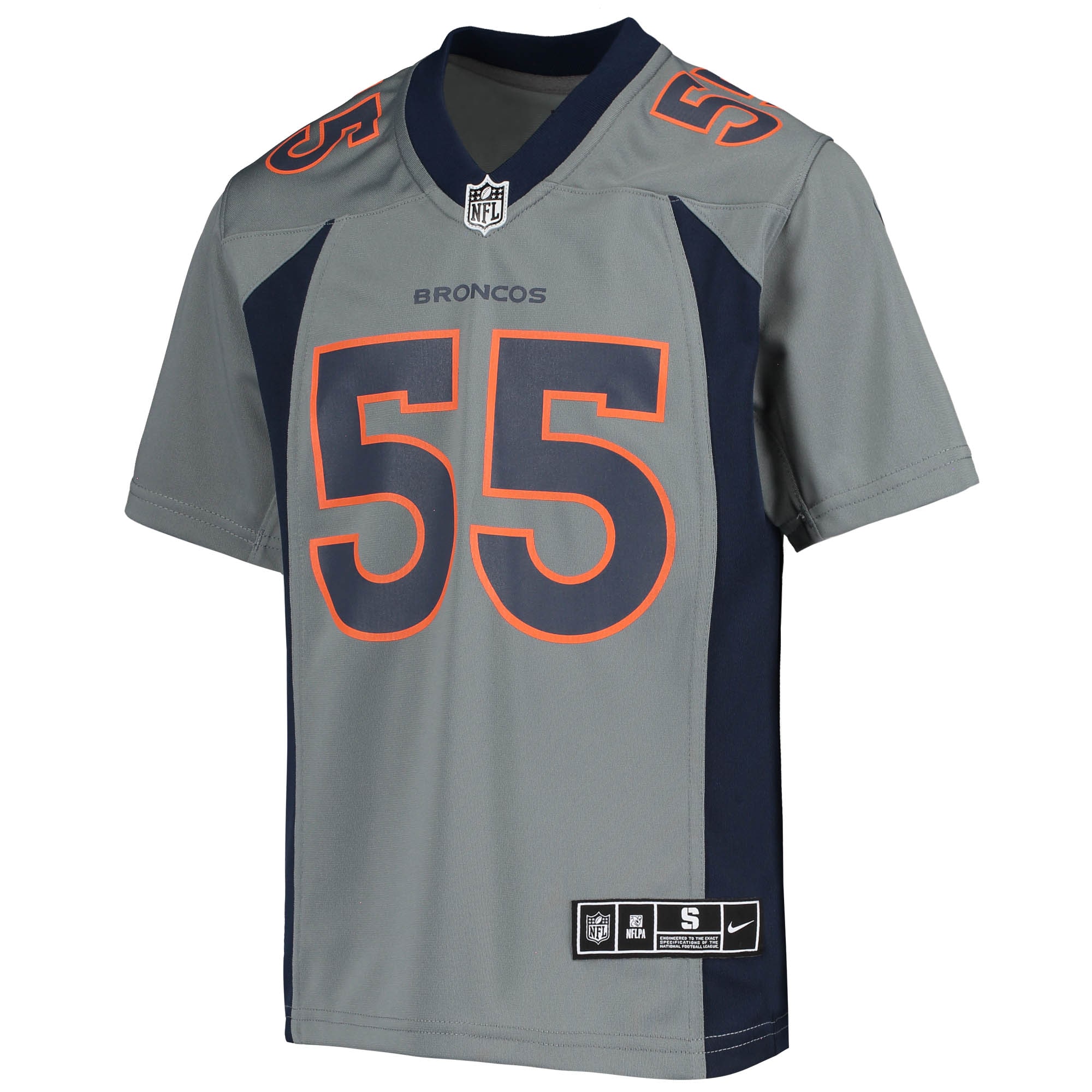 Bradley Chubb Denver BroncosYouth Inverted Team Game Jersey - Gray