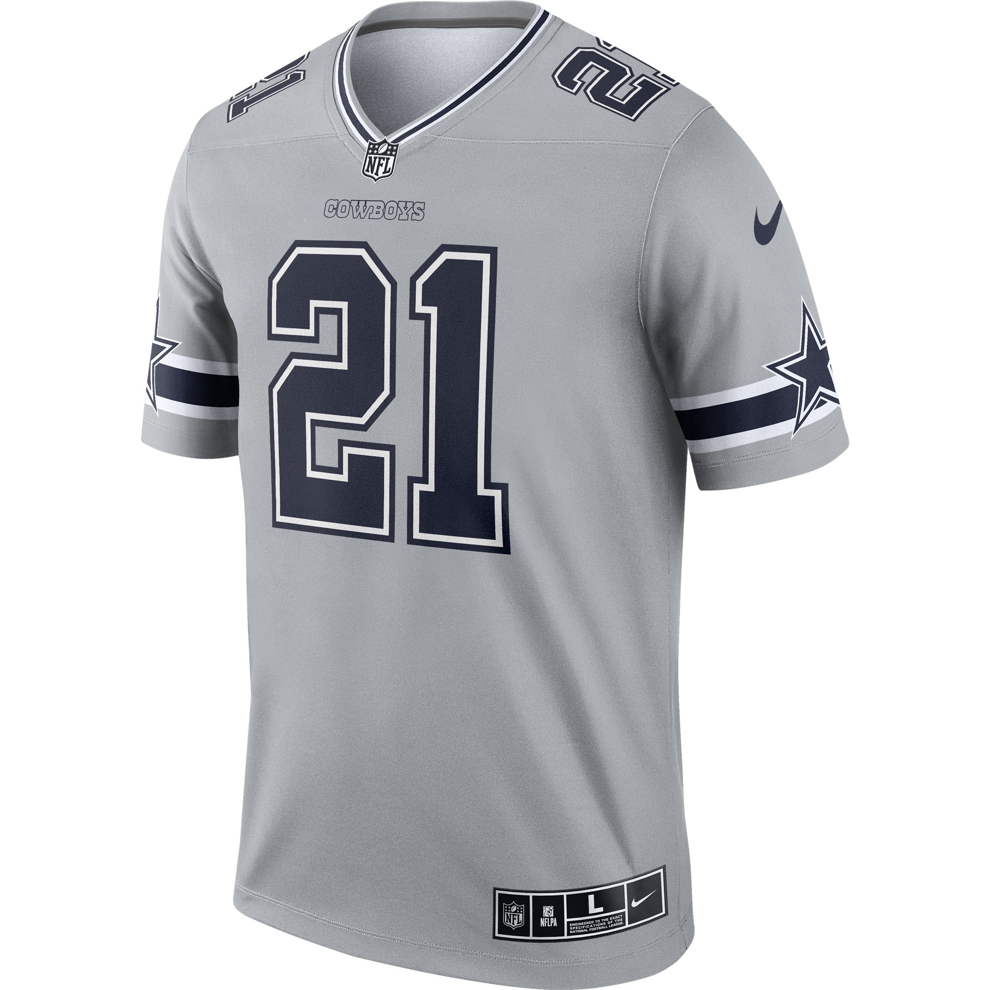 Ezekiel Elliott Dallas CowboysInverted Legend Jersey - Gray