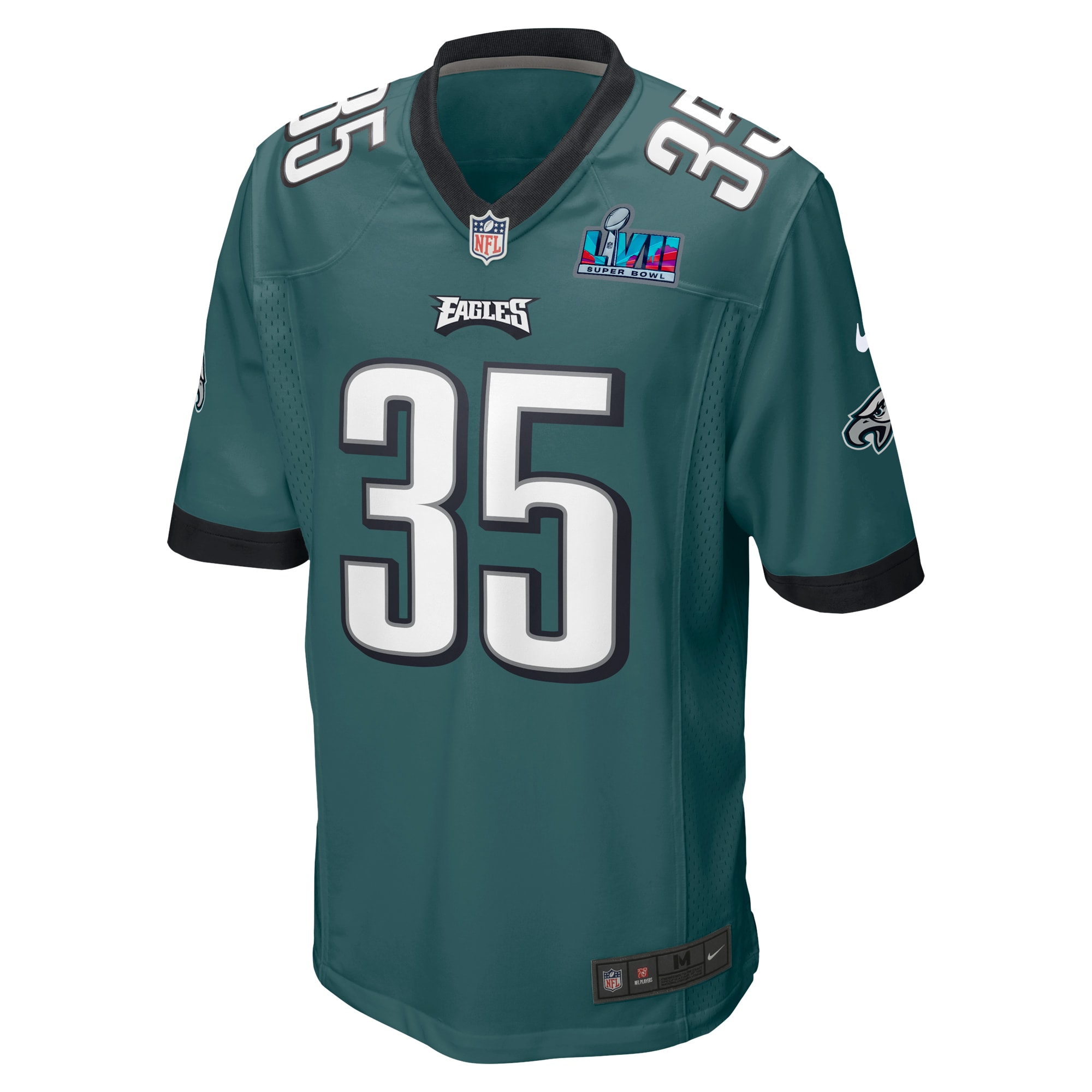 Boston Scott Philadelphia EaglesSuper Bowl LVII Patch Game Jersey - Midnight Green