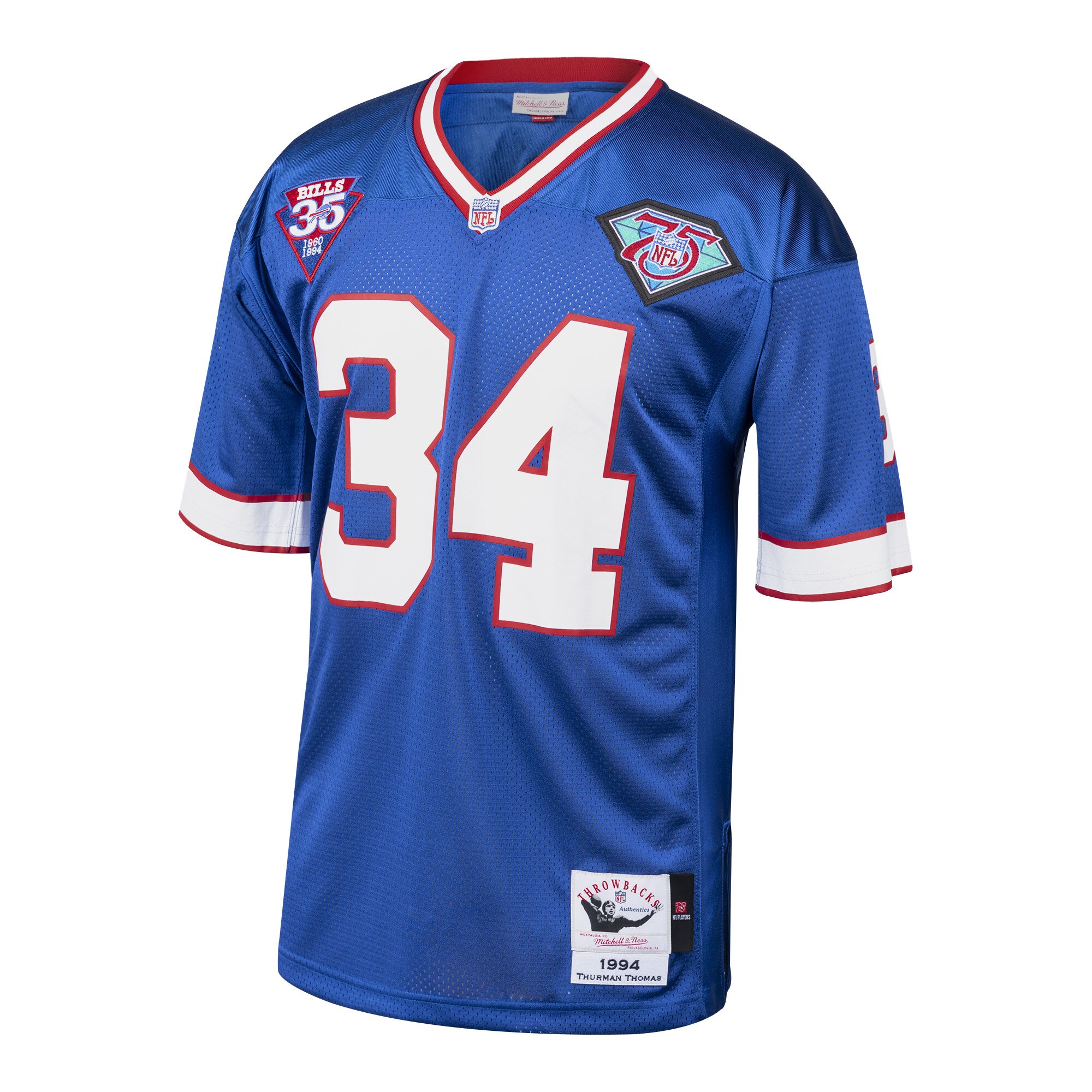 Thurman Thomas Buffalo Bills Mitchell & Ness 1994 Authentic Throwback Retired Player Jersey - Royal
