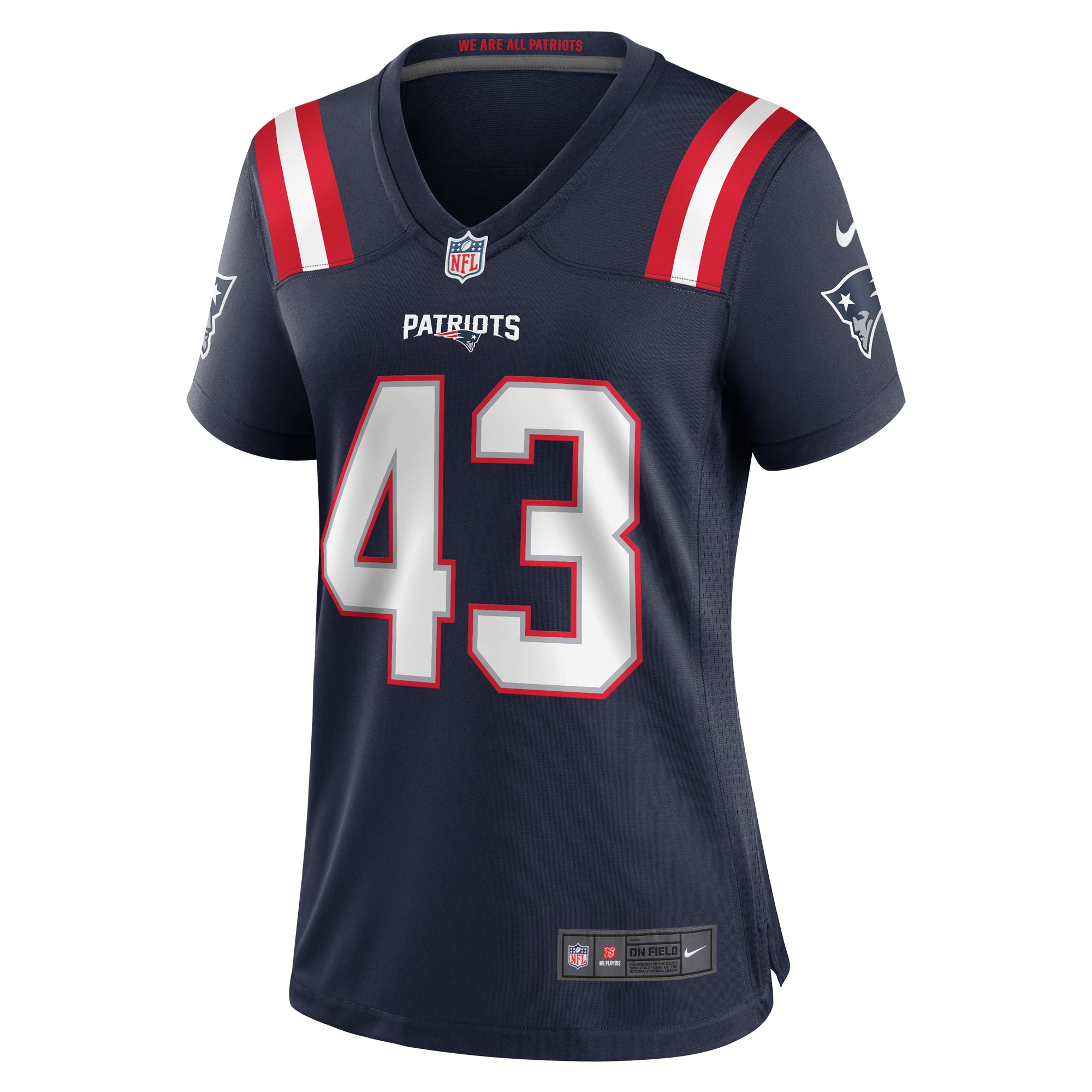 Calvin Munson New England Patriots Women's Home Game Player Jersey - Navy