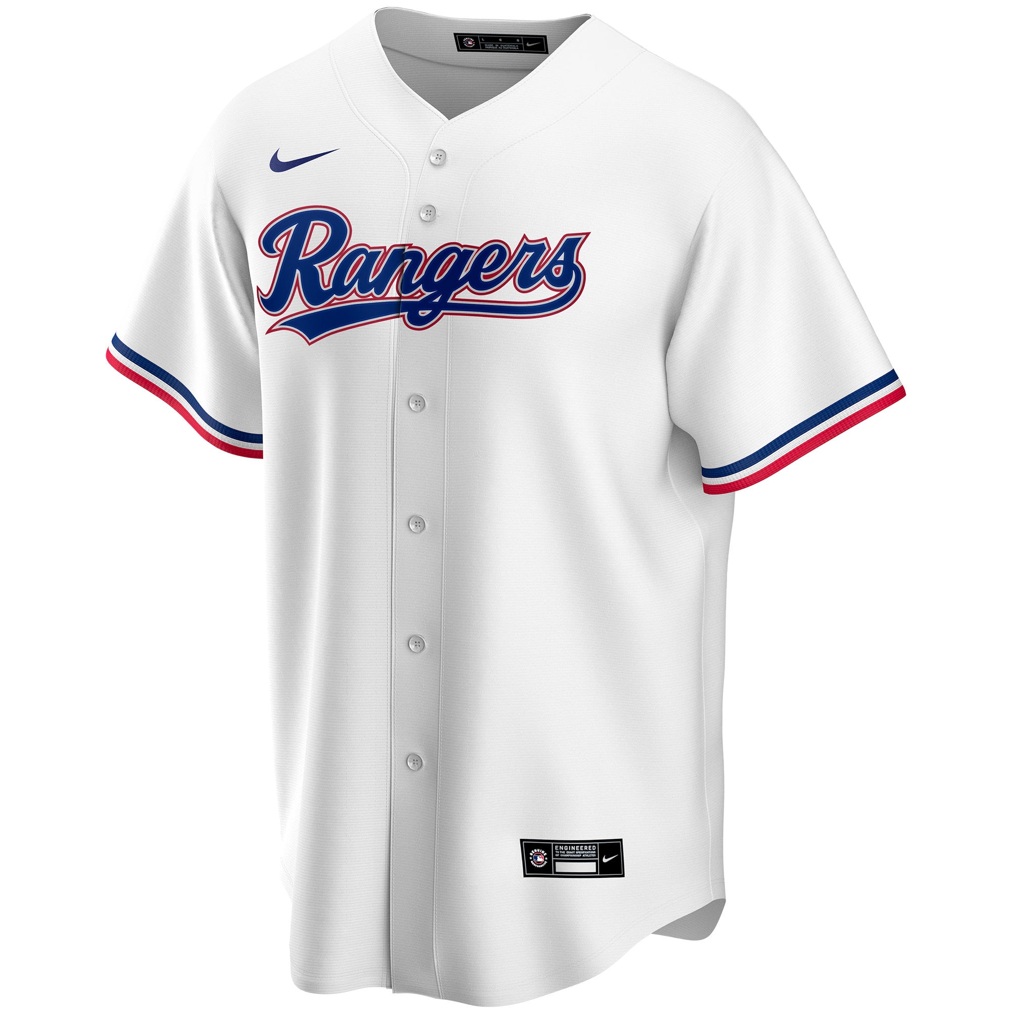 Texas RangersHome Replica Custom Jersey - White
