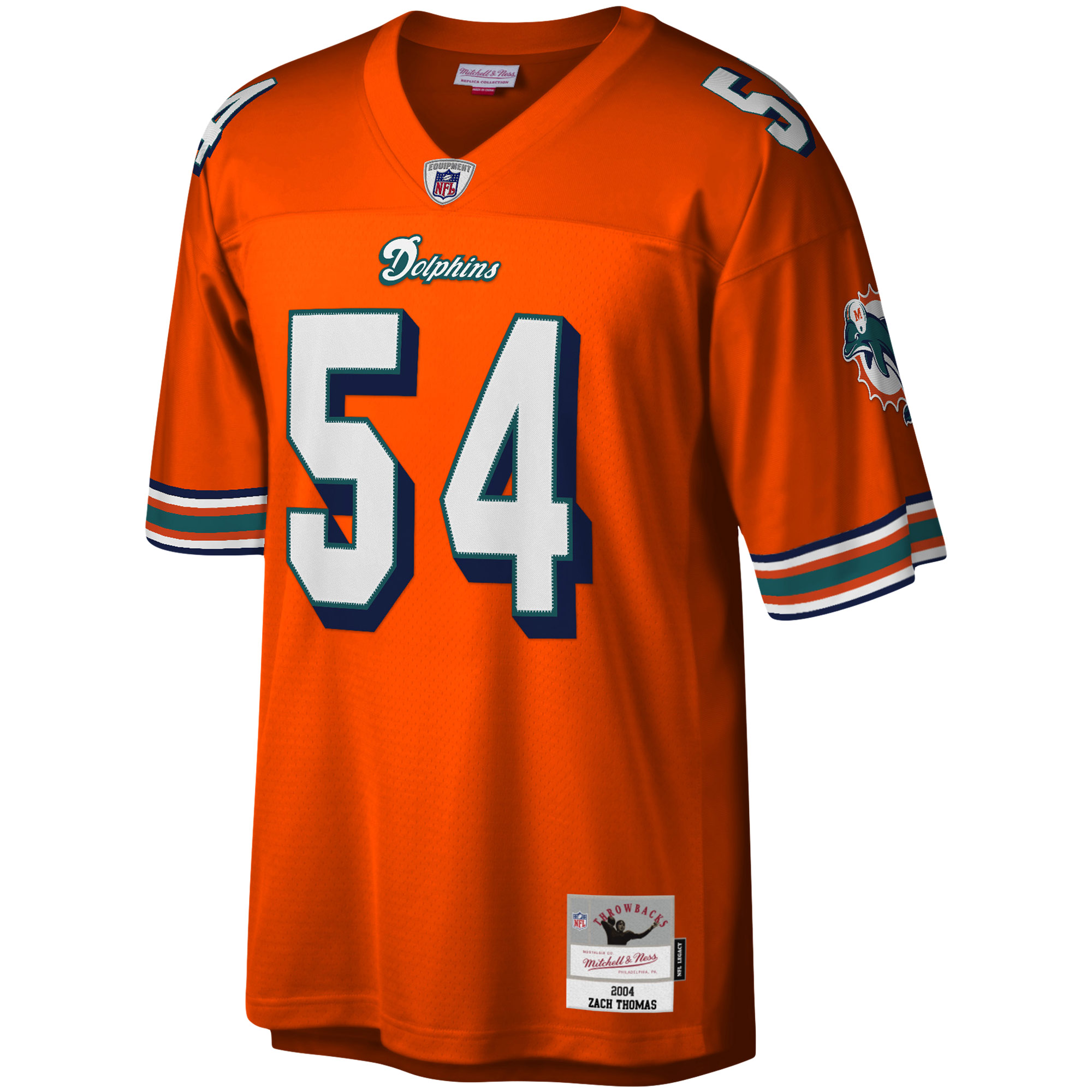 Zach Thomas Miami Dolphins Mitchell & Ness 2004 Legacy Replica Jersey - Orange