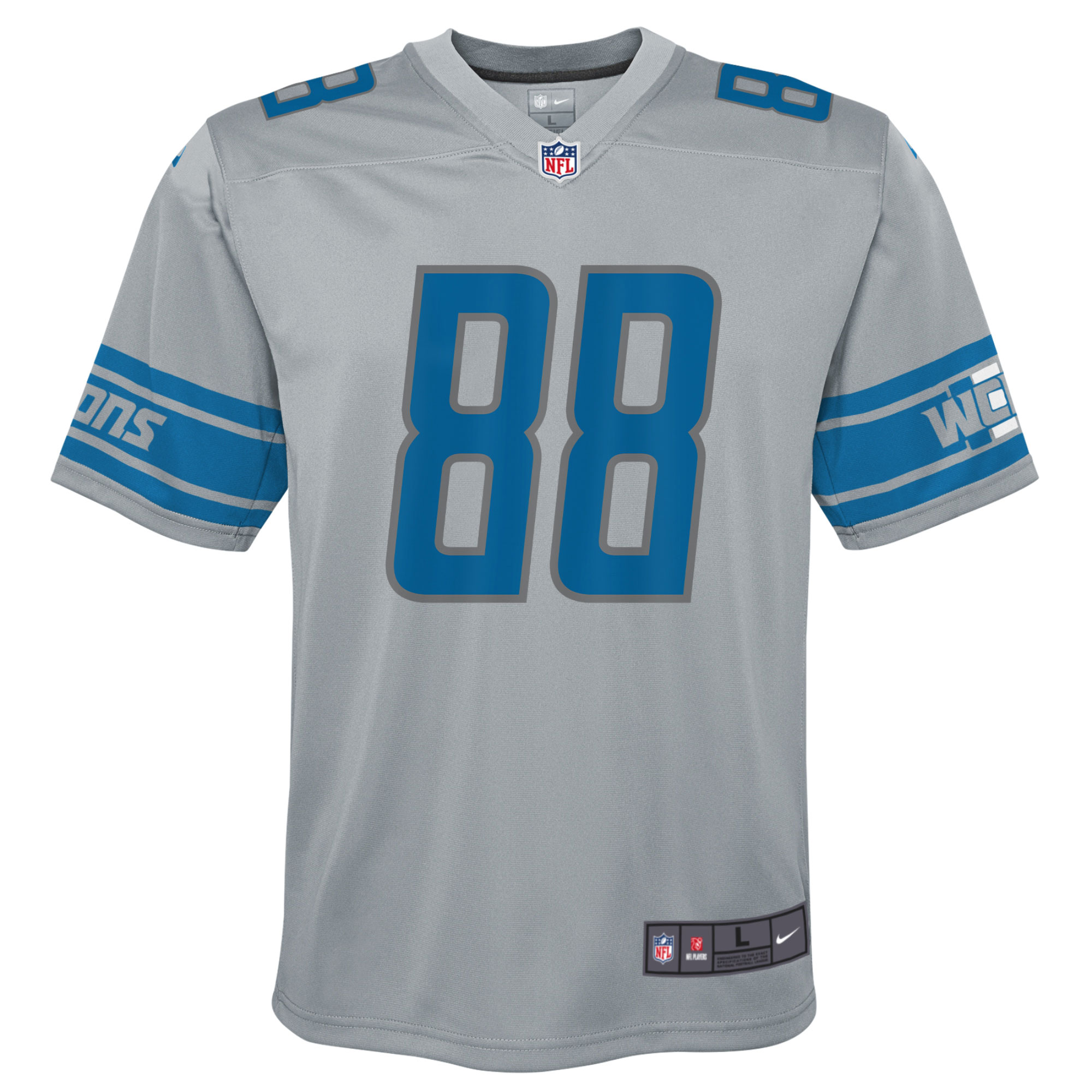 T.J. Hockenson Detroit LionsYouth Inverted Game Jersey - Silver