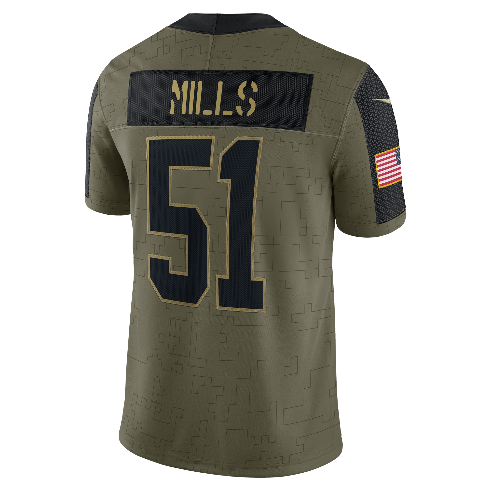 Sam Mills Carolina Panthers2021 Salute To Service Retired Player Limited Jersey - Olive