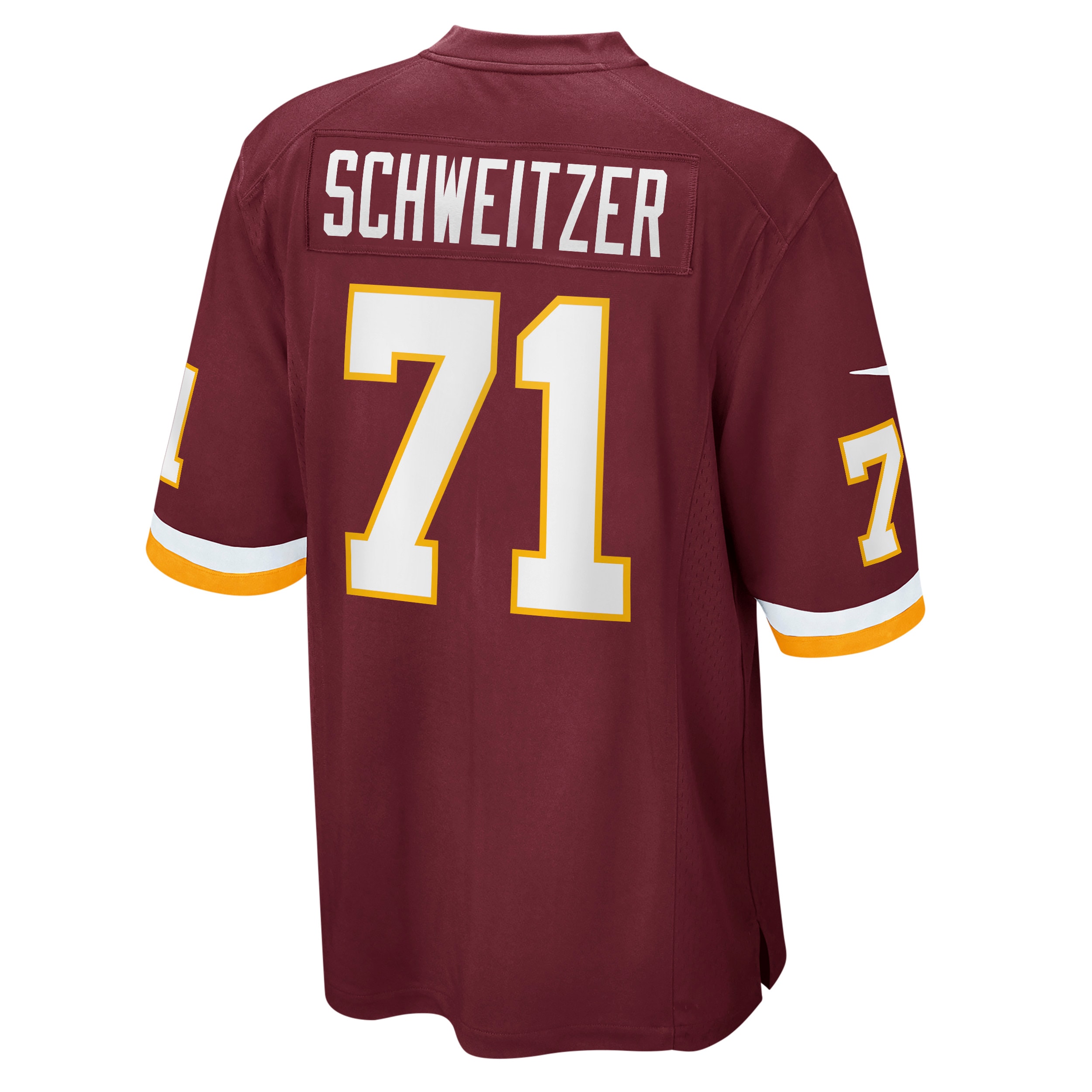 Wes Schweitzer Washington Football TeamGame Player Jersey - Burgundy