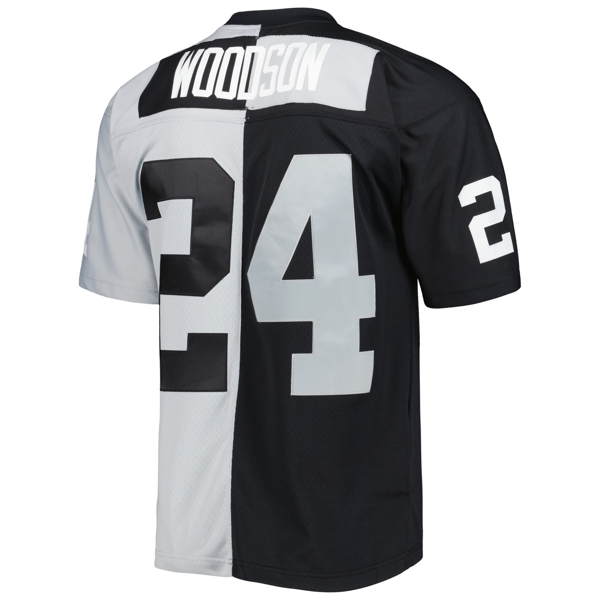 Charles Woodson Las Vegas Raiders Mitchell & Ness 1998 Split Legacy Replica Jersey - Black/Silver